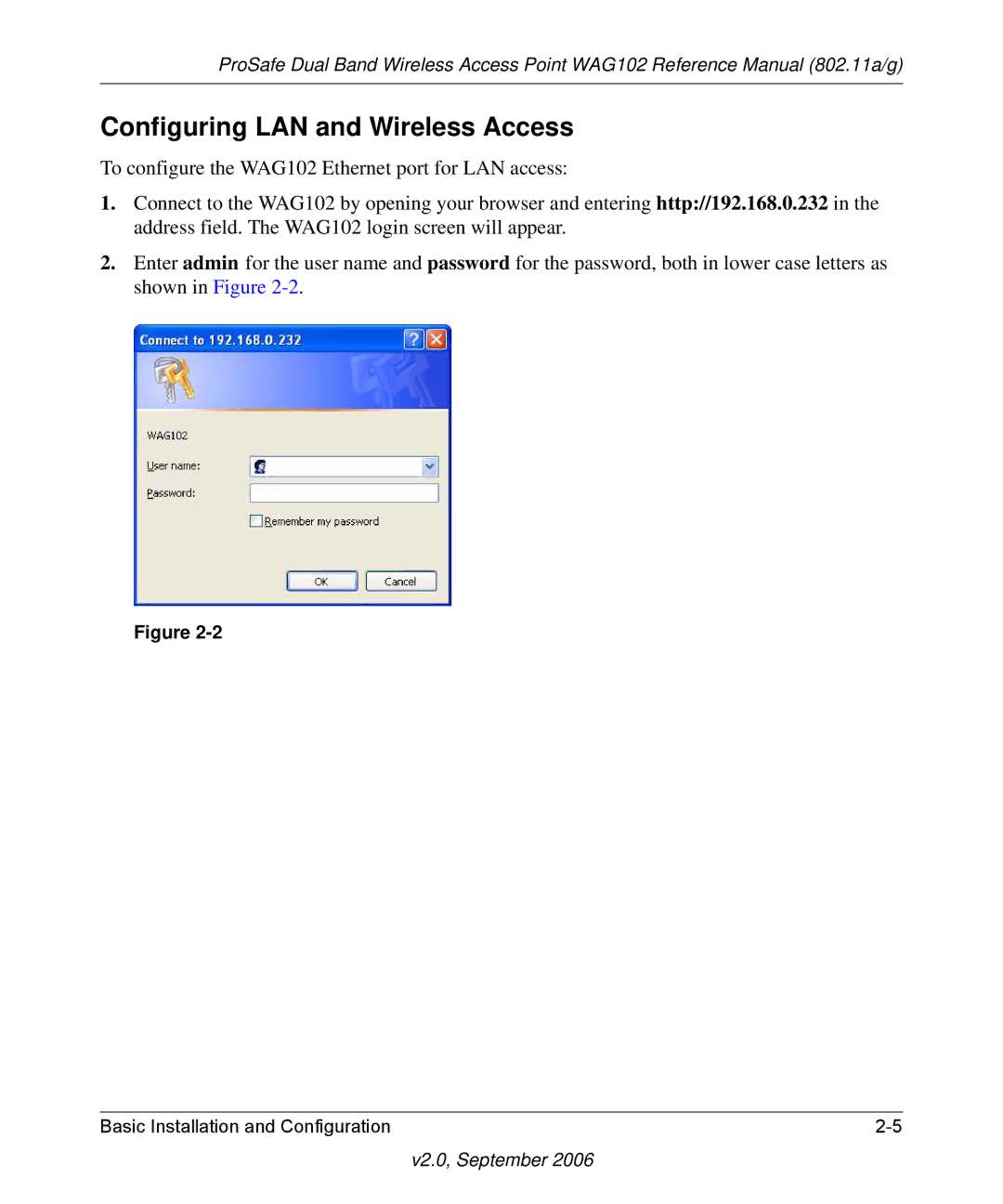 NETGEAR WAG102NA manual Configuring LAN and Wireless Access 