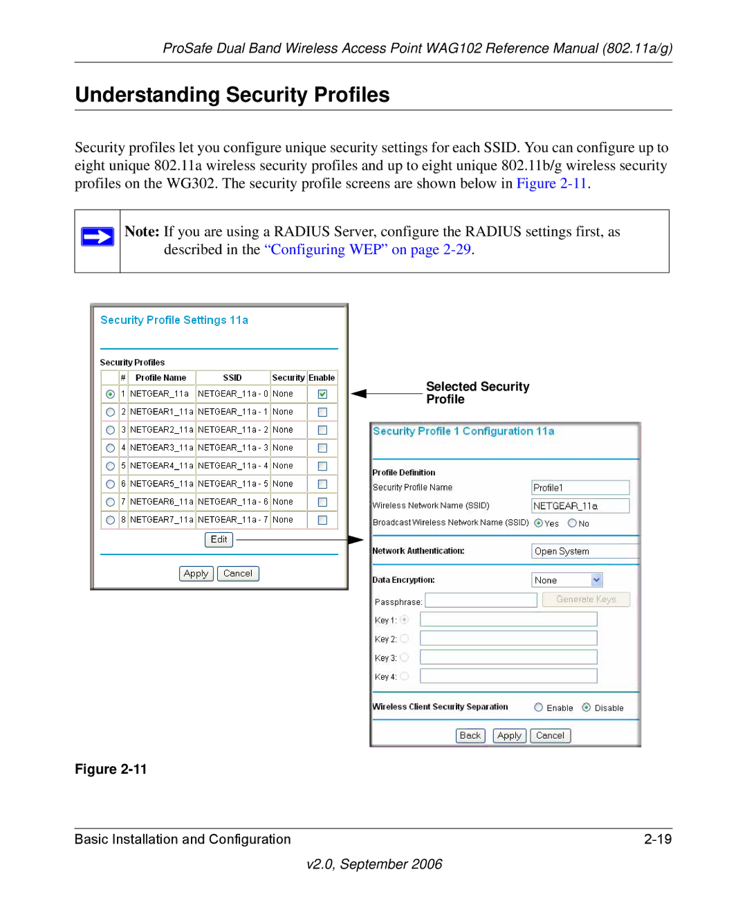 NETGEAR WAG102NA manual Understanding Security Profiles 