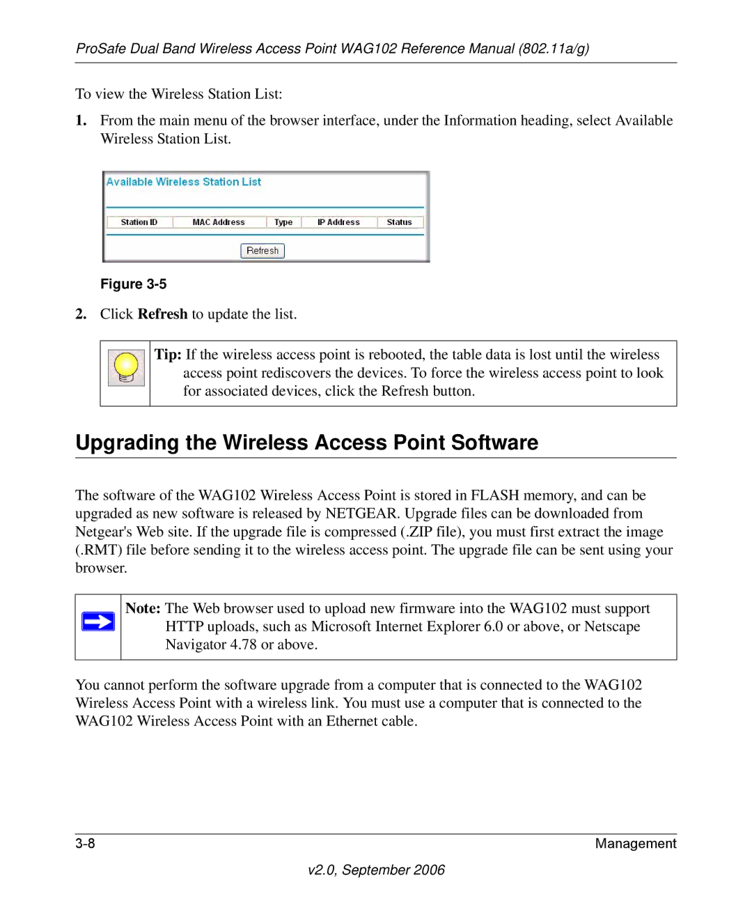 NETGEAR WAG102NA manual Upgrading the Wireless Access Point Software 