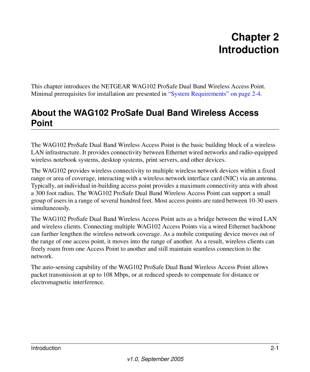 NETGEAR manual Chapter Introduction, About the WAG102 ProSafe Dual Band Wireless Access Point 