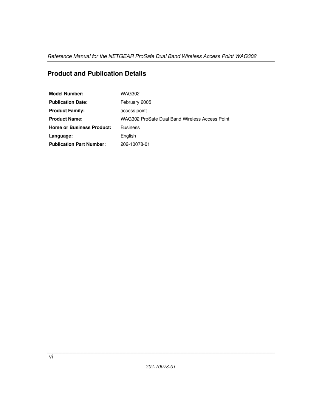 NETGEAR WAG302 manual Product and Publication Details 