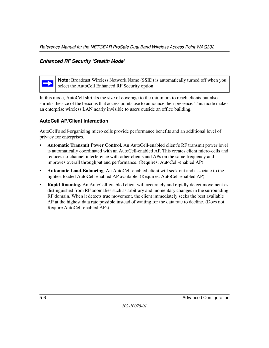 NETGEAR WAG302 manual Enhanced RF Security ‘Stealth Mode’ 