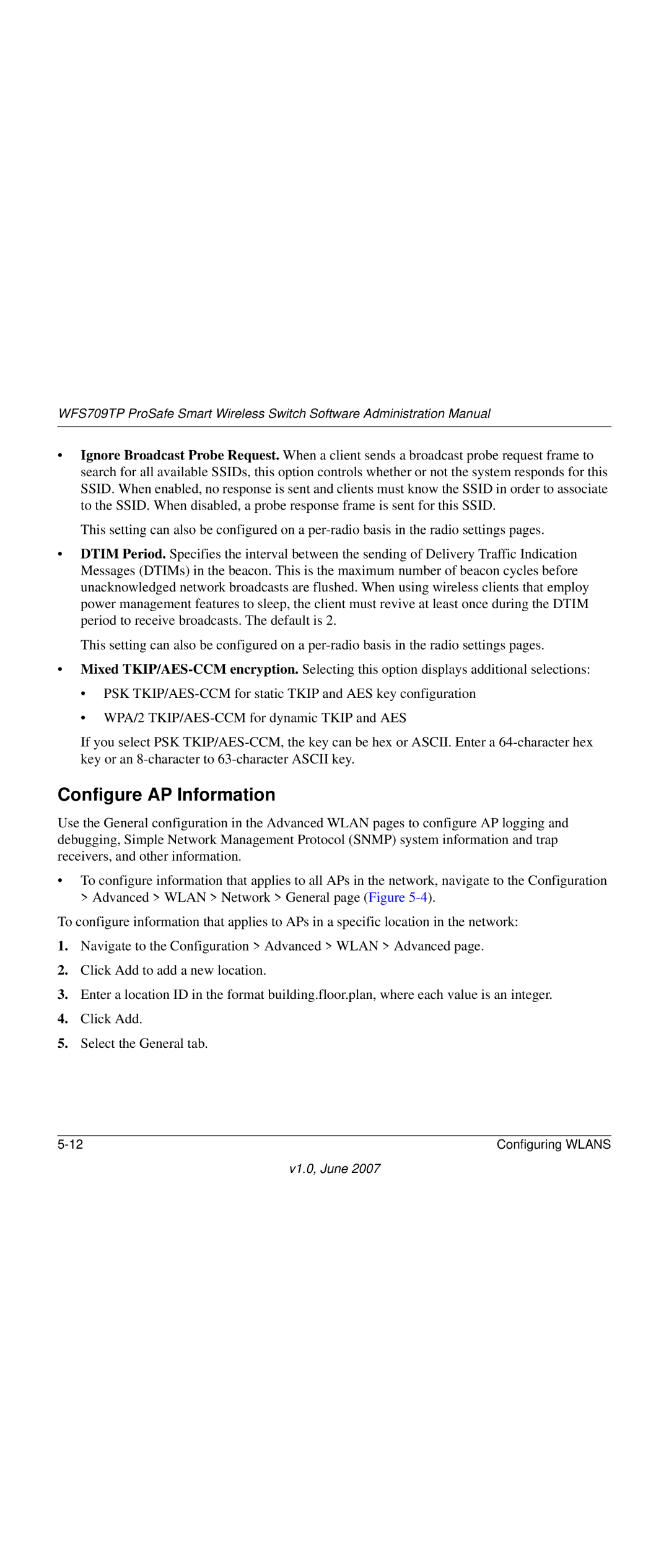 NETGEAR WFS709TP-100NAS manual Configure AP Information 