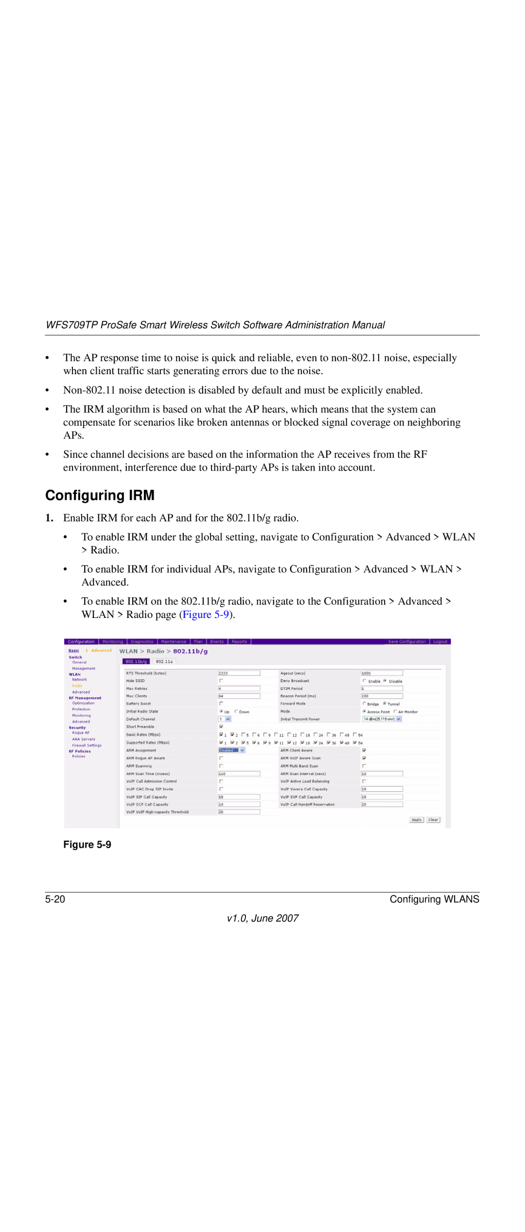 NETGEAR WFS709TP-100NAS manual Configuring IRM 