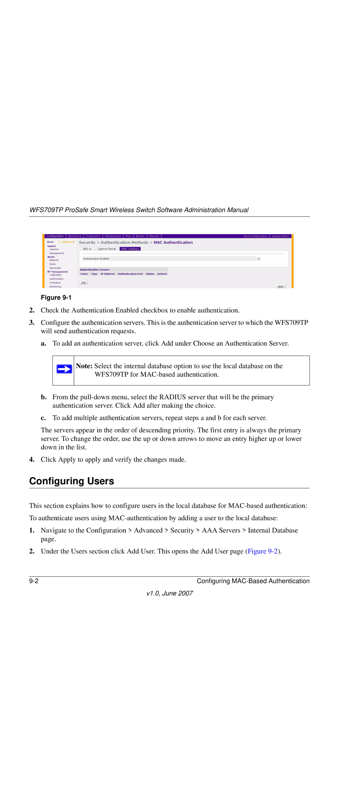 NETGEAR WFS709TP-100NAS manual Configuring Users 