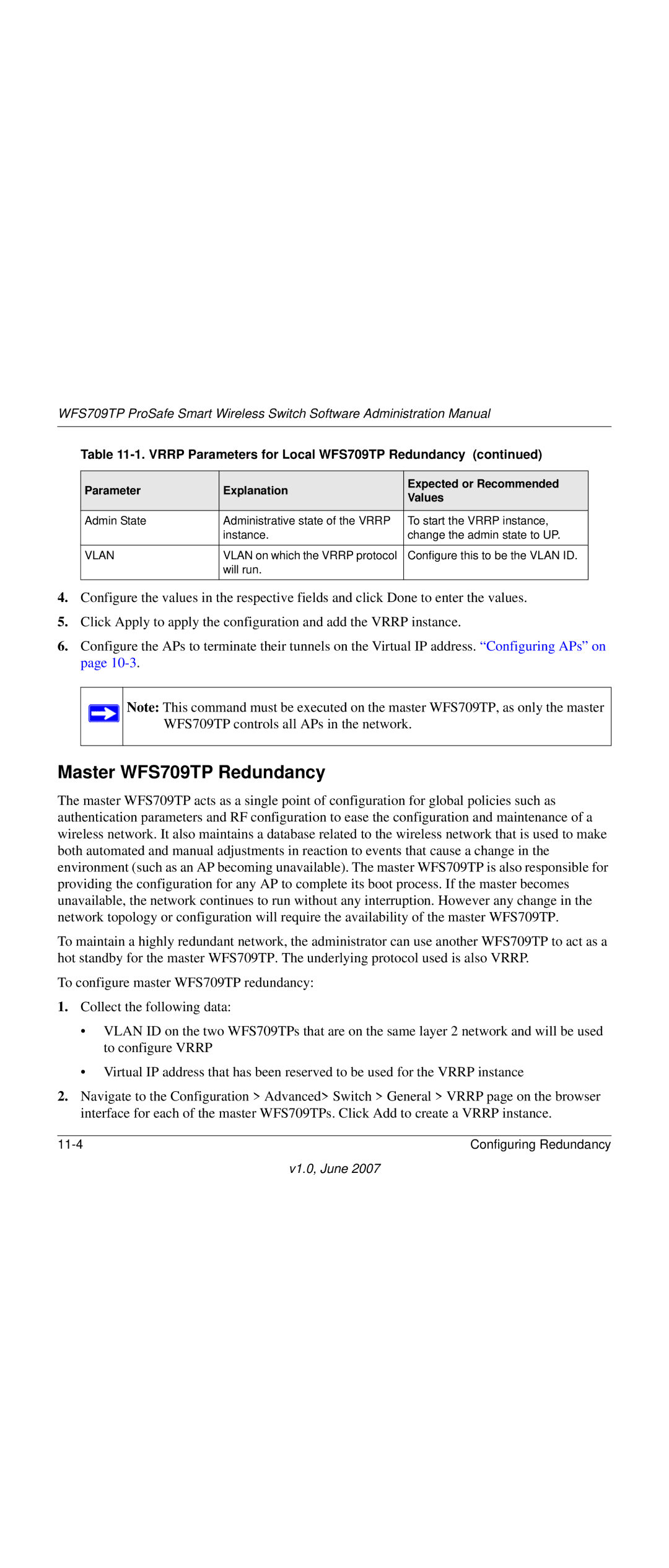 NETGEAR WFS709TP-100NAS manual Master WFS709TP Redundancy 