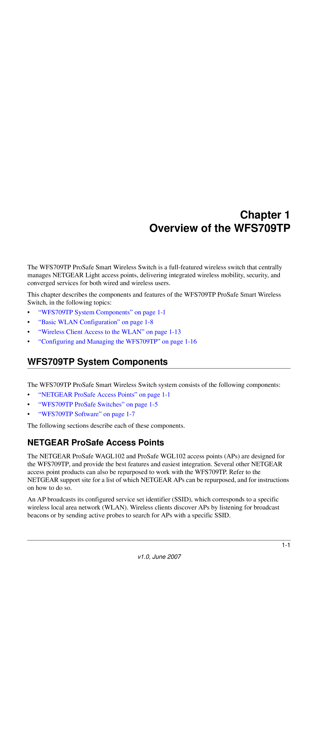 NETGEAR WFS709TP-100NAS manual Chapter Overview of the WFS709TP, WFS709TP System Components, Netgear ProSafe Access Points 