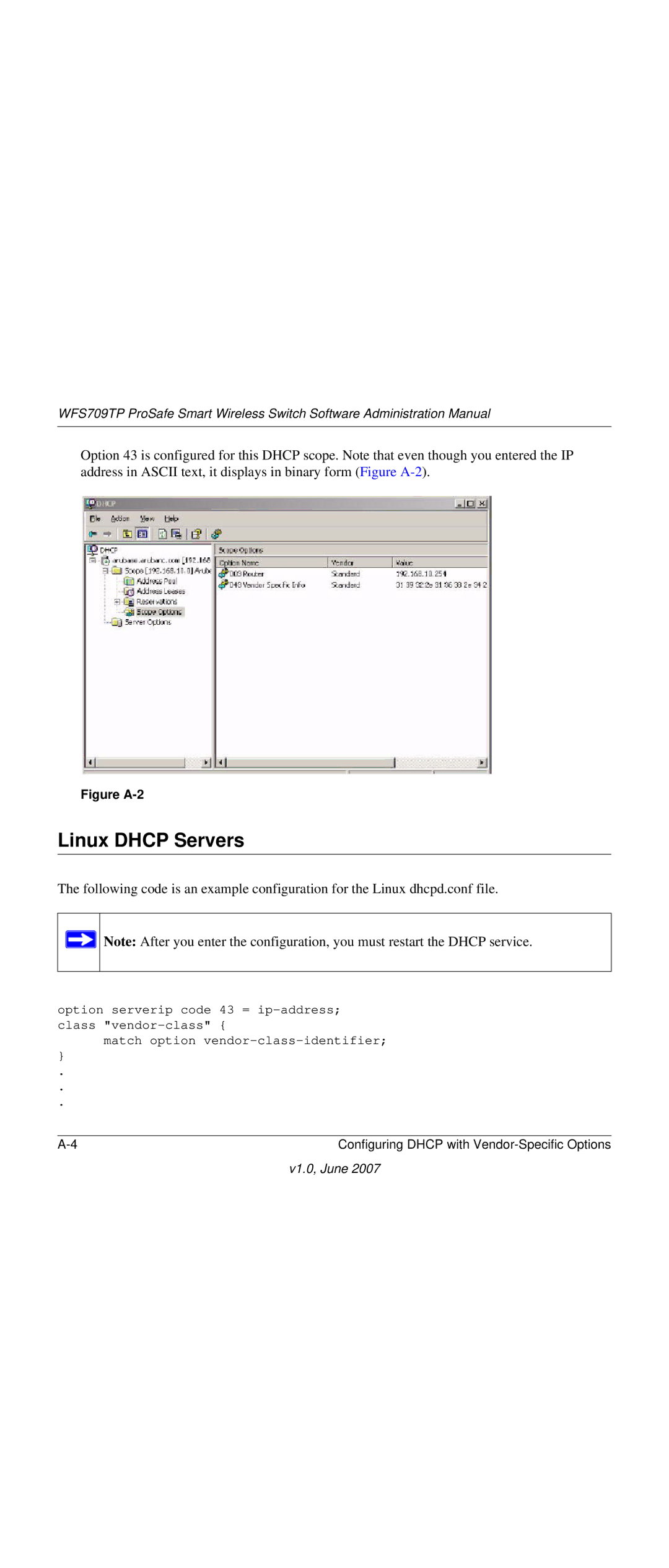 NETGEAR WFS709TP-100NAS manual Linux Dhcp Servers, Figure A-2 