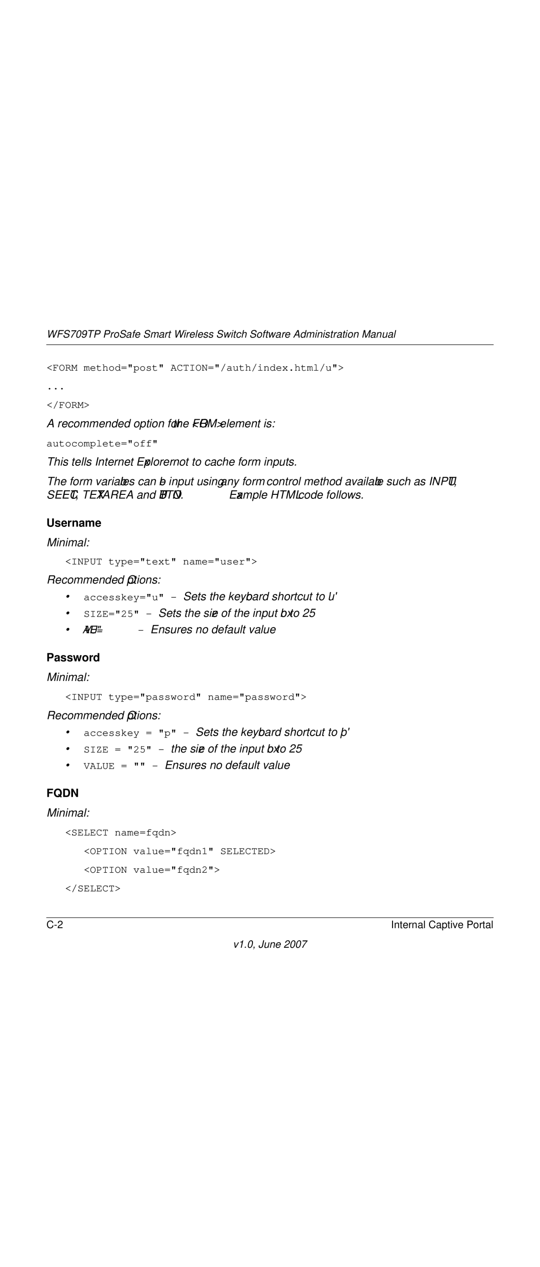 NETGEAR WFS709TP-100NAS manual Username, Password 