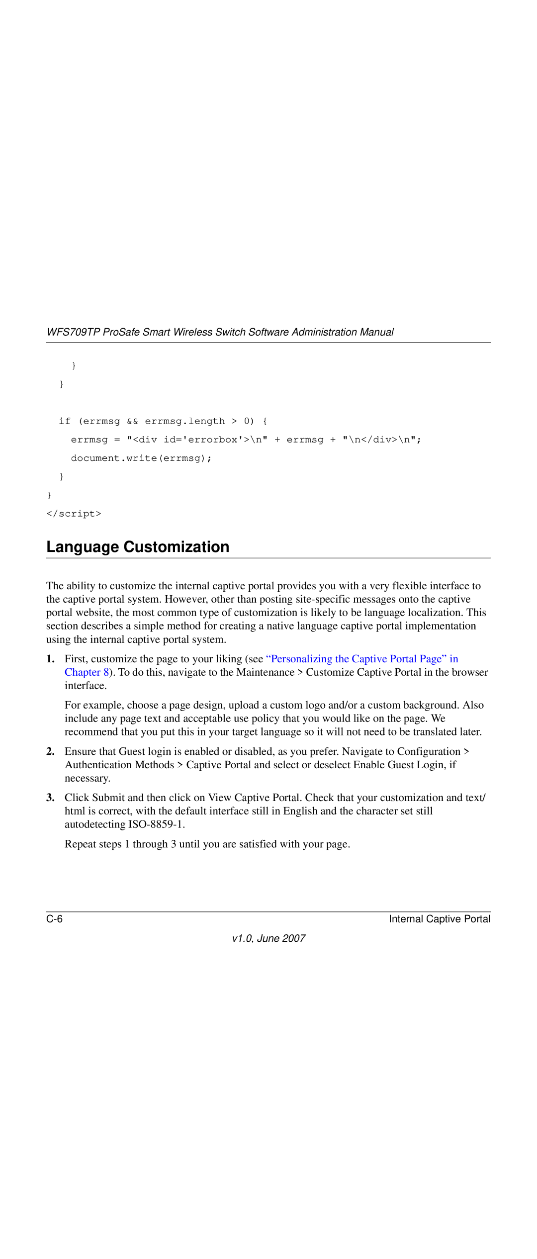 NETGEAR WFS709TP-100NAS manual Language Customization 