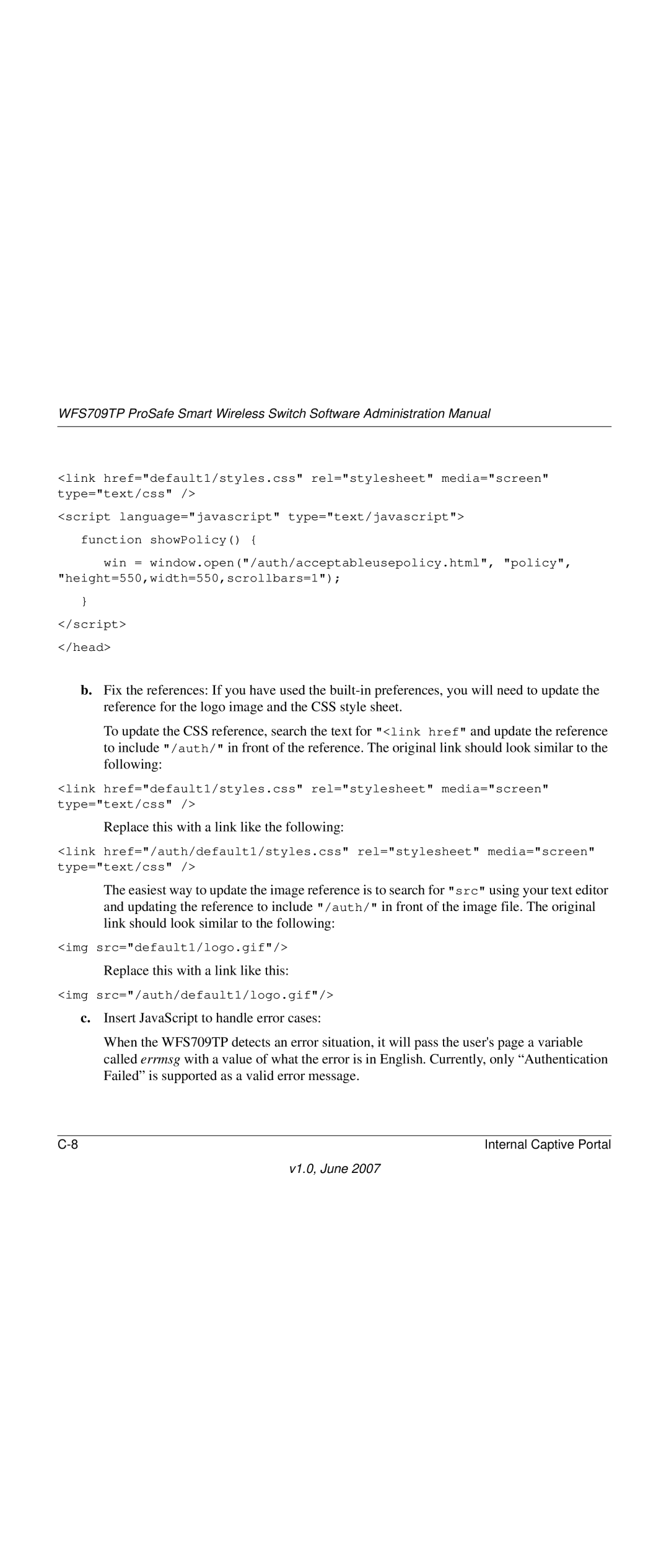 NETGEAR WFS709TP-100NAS manual Replace this with a link like the following 