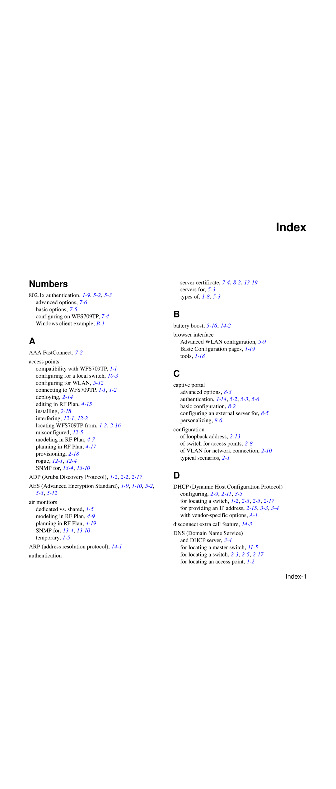 NETGEAR WFS709TP-100NAS manual Index, Numbers 