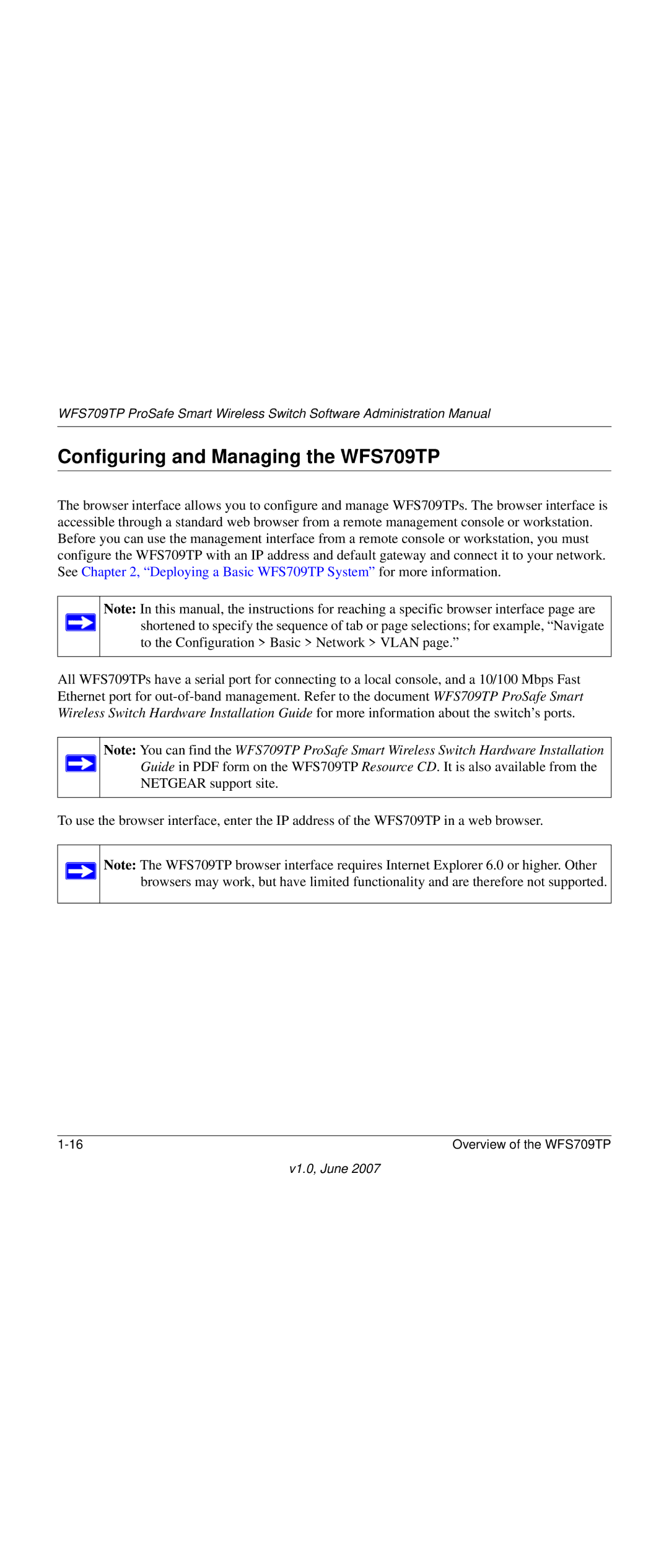 NETGEAR WFS709TP-100NAS manual Configuring and Managing the WFS709TP 