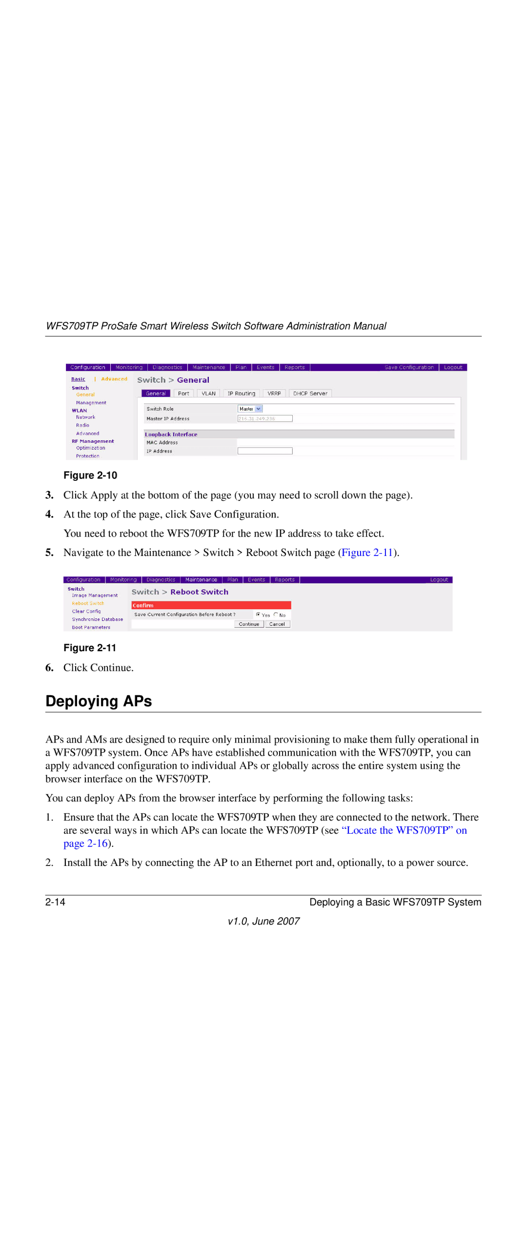 NETGEAR WFS709TP-100NAS manual Deploying APs 