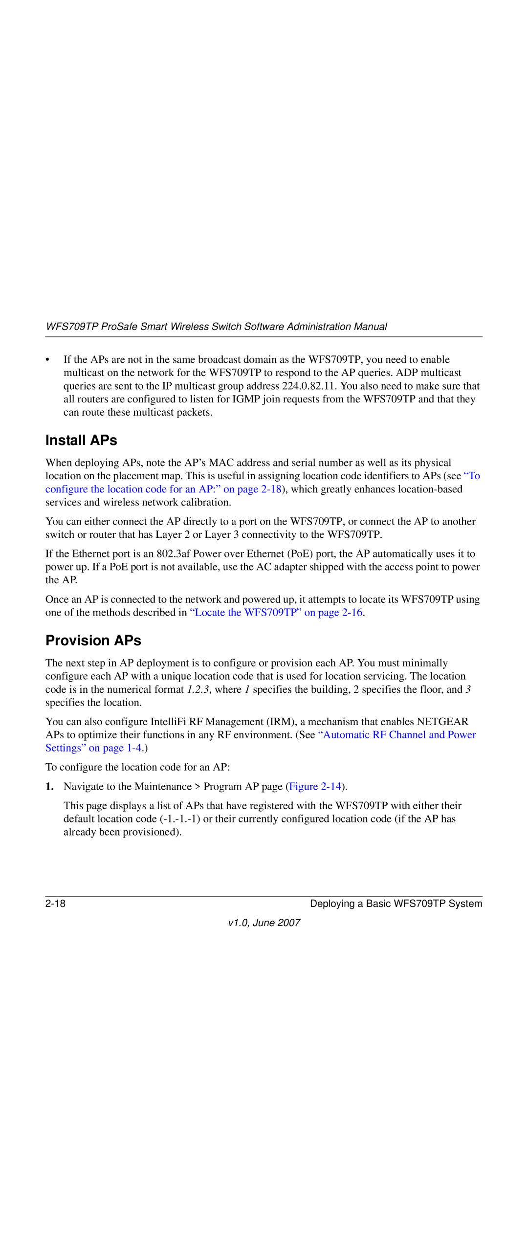 NETGEAR WFS709TP-100NAS manual Install APs, Provision APs 