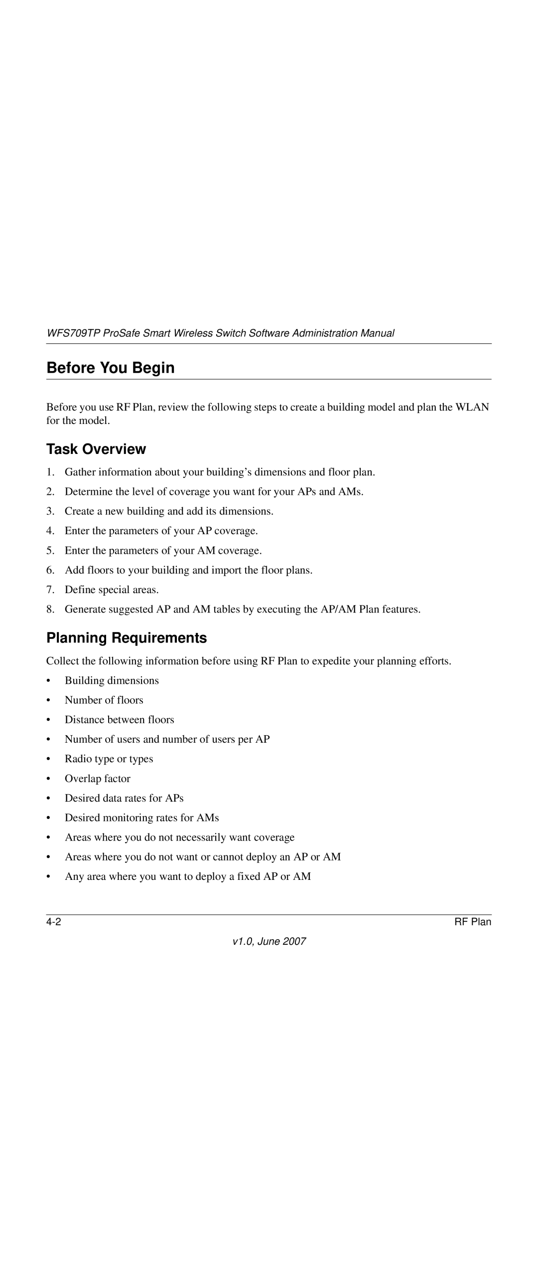 NETGEAR WFS709TP-100NAS manual Before You Begin, Task Overview, Planning Requirements 