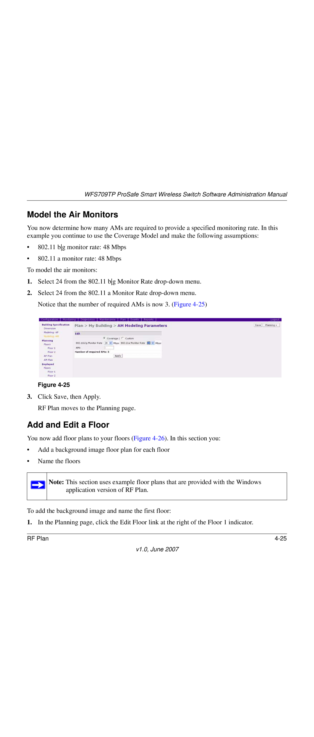 NETGEAR WFS709TP-100NAS manual Model the Air Monitors, Add and Edit a Floor 