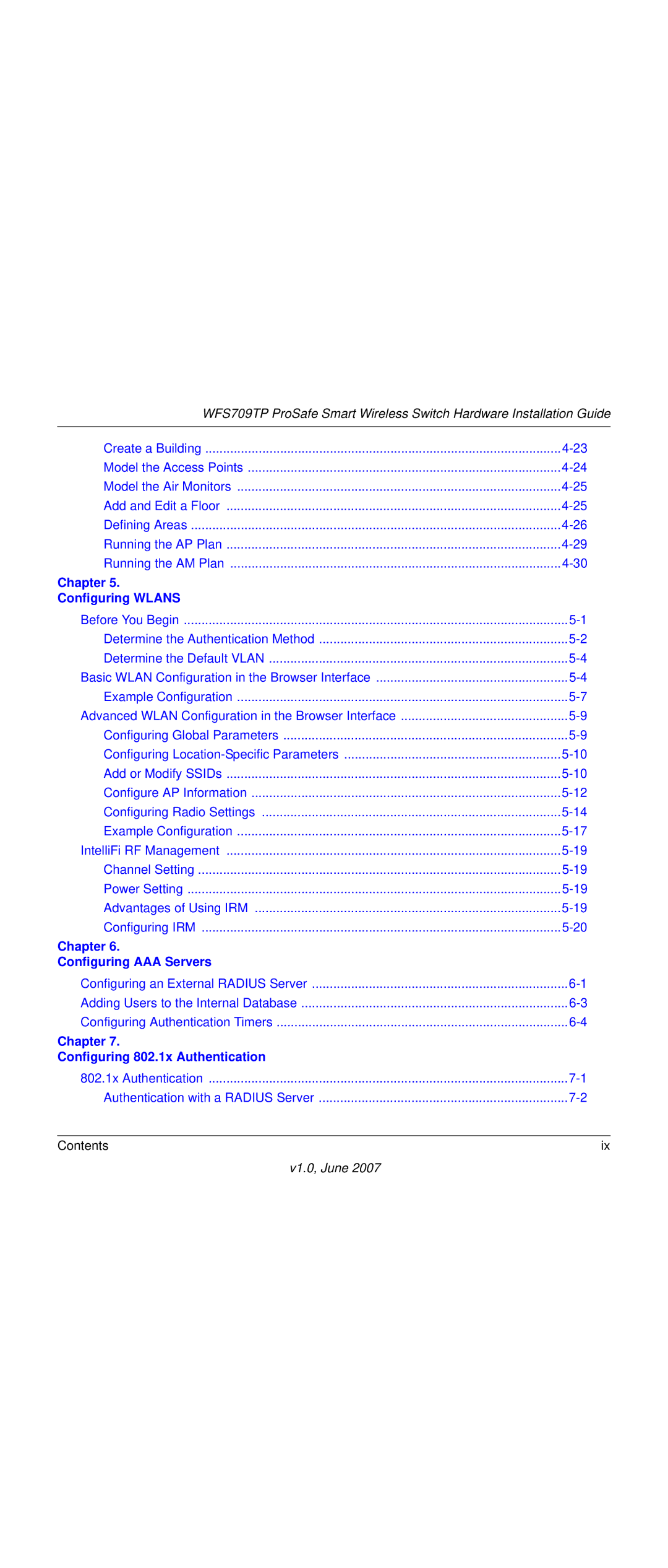 NETGEAR WFS709TP-100NAS manual Chapter Configuring Wlans 