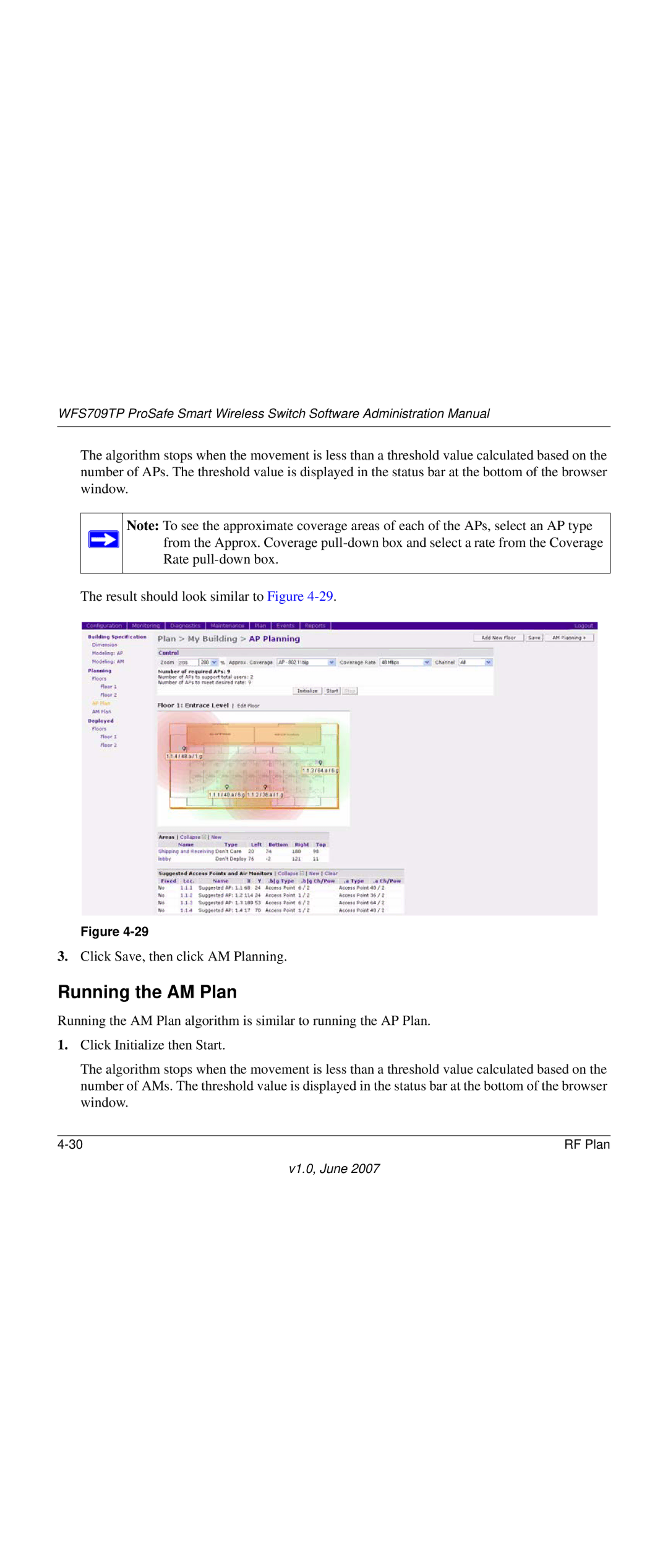 NETGEAR WFS709TP-100NAS manual Running the AM Plan 