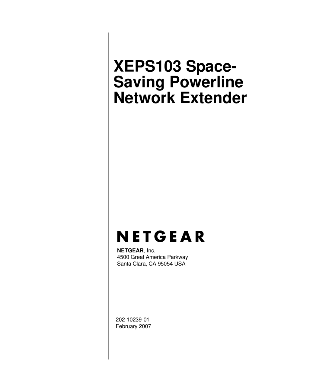 NETGEAR WGPS606, WG102, GS608, GS105, GS605, XE103, WGT624SC manual XEPS103 Space Saving Powerline Network Extender 