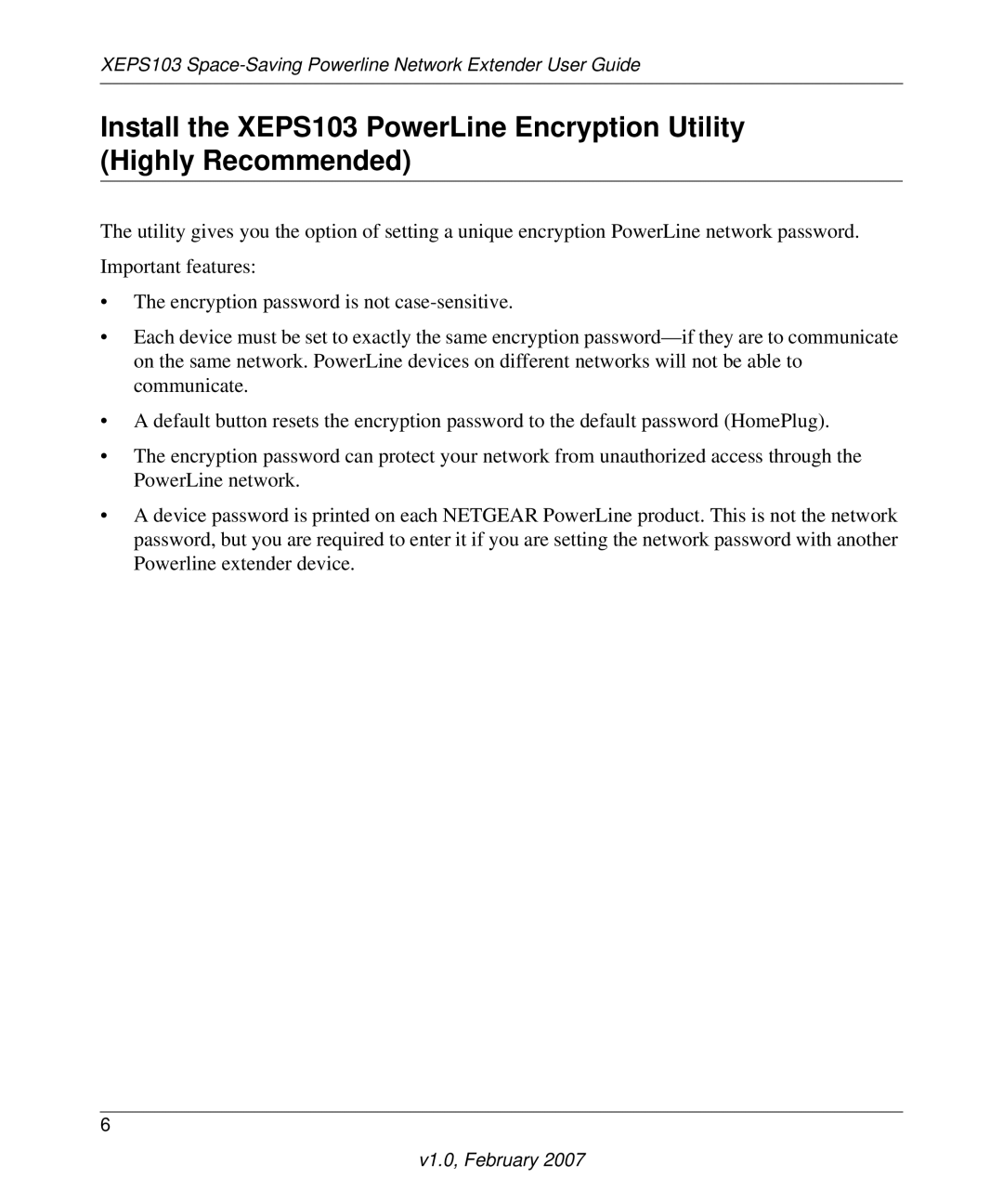 NETGEAR WG102, WGPS606, GS608, GS105, GS605, XE103, WGT624SC manual XEPS103 Space-Saving Powerline Network Extender User Guide 