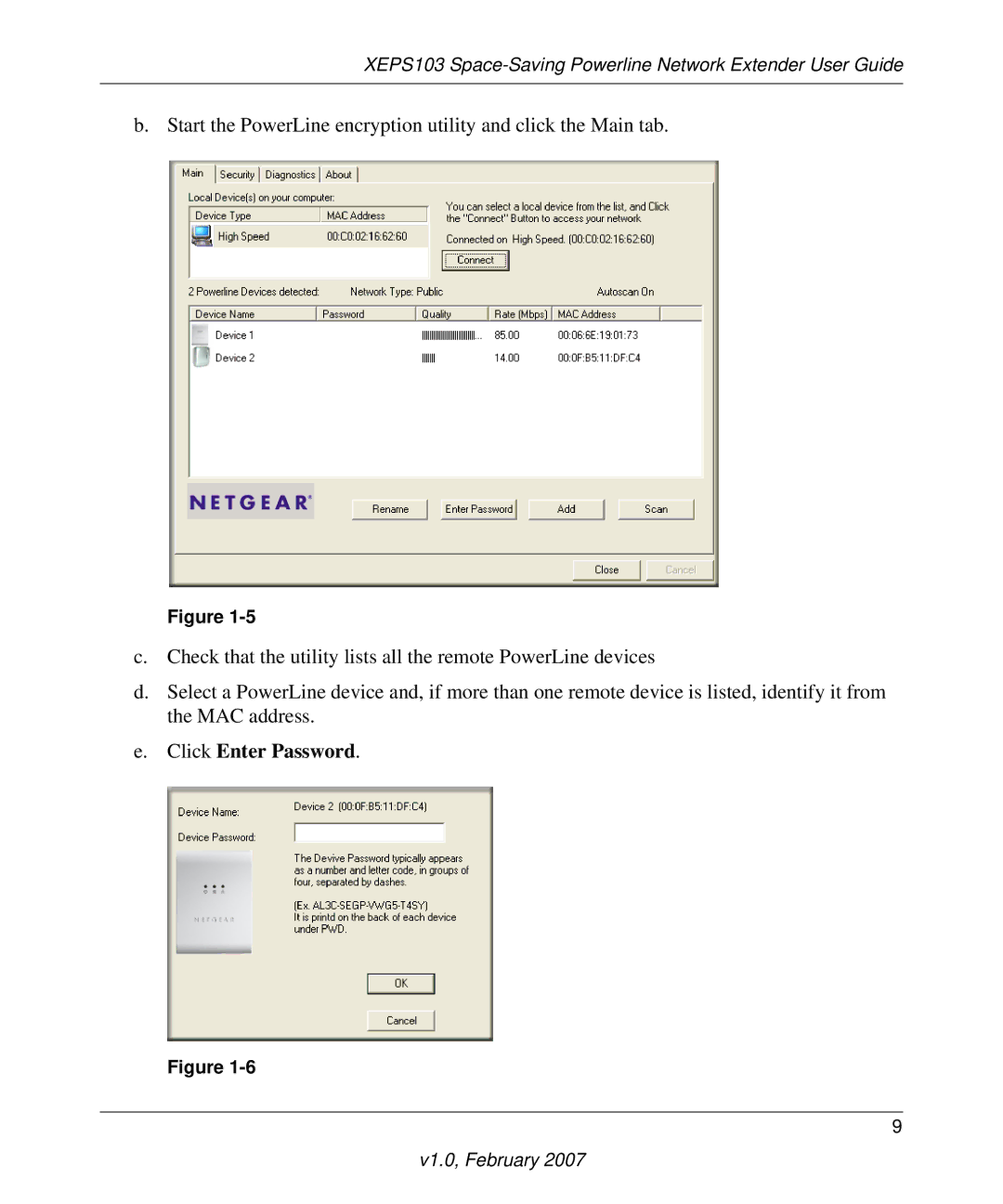 NETGEAR GS105, WG102, WGPS606, GS608, GS605, XE103, WGT624SC manual Click Enter Password 