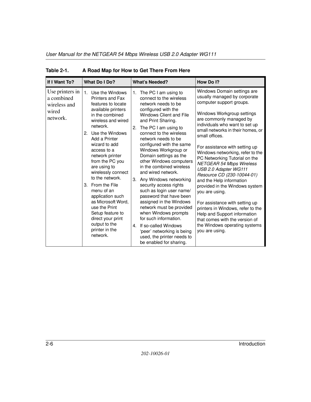 NETGEAR WG111 user manual Use printers 