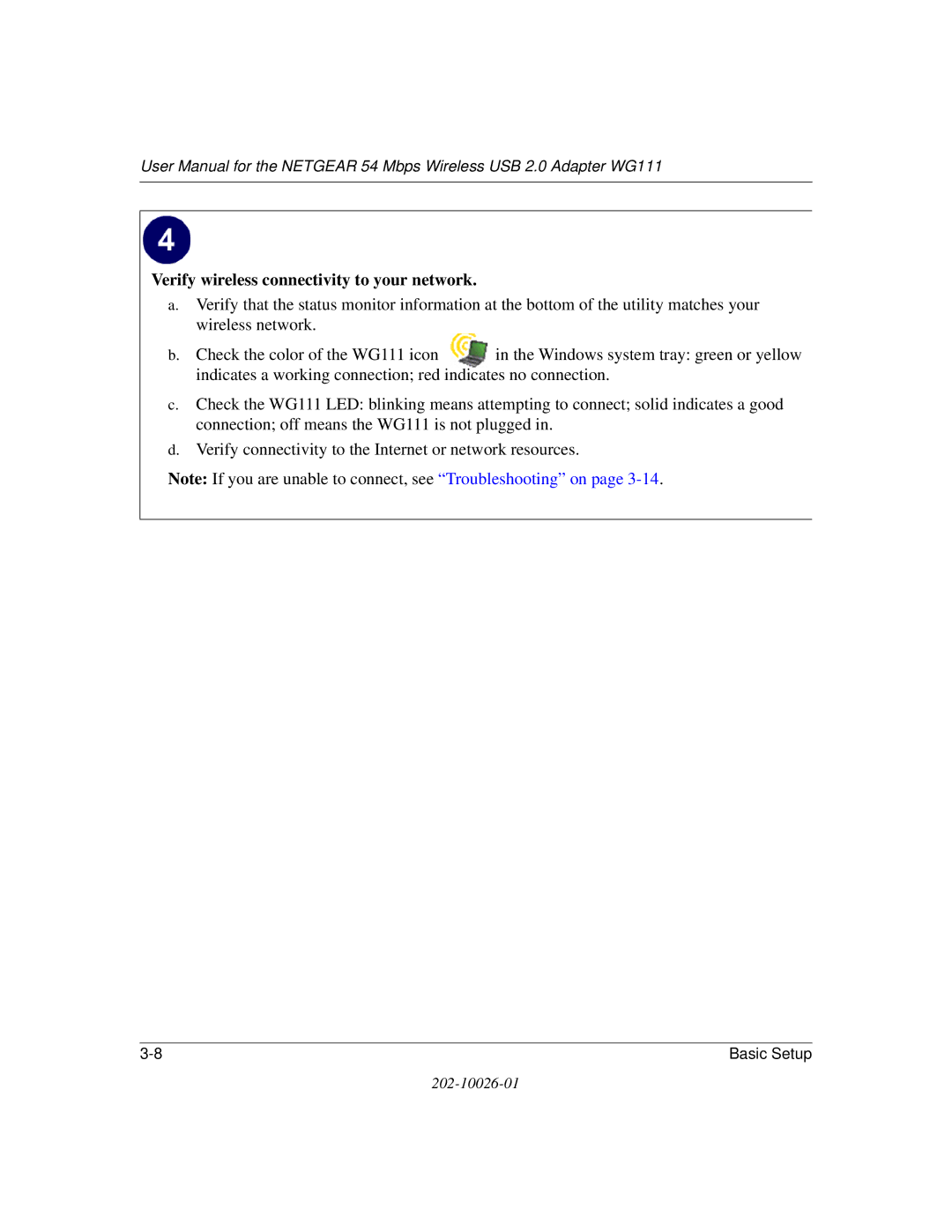 NETGEAR WG111 user manual Verify wireless connectivity to your network 