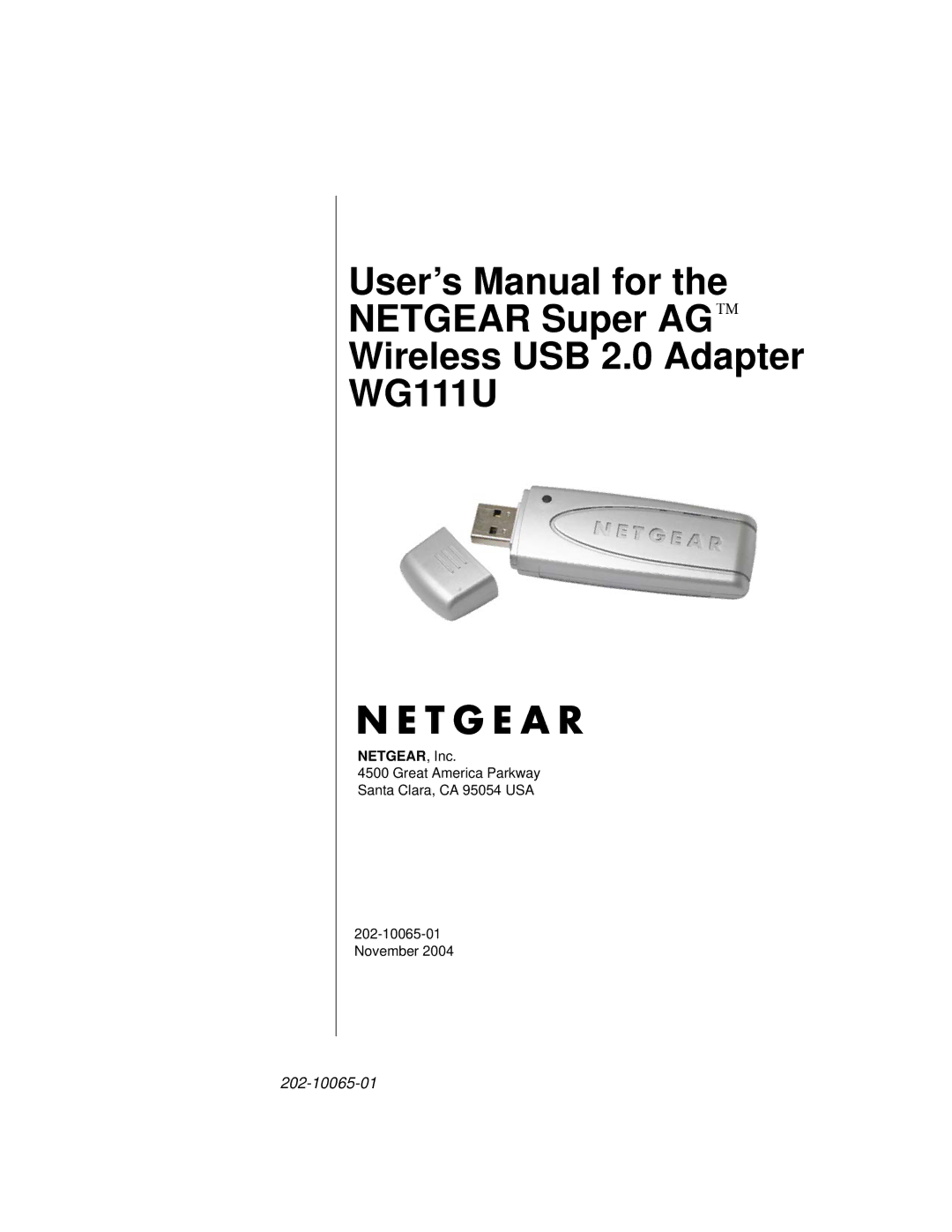 NETGEAR WG111U user manual 202-10065-01 