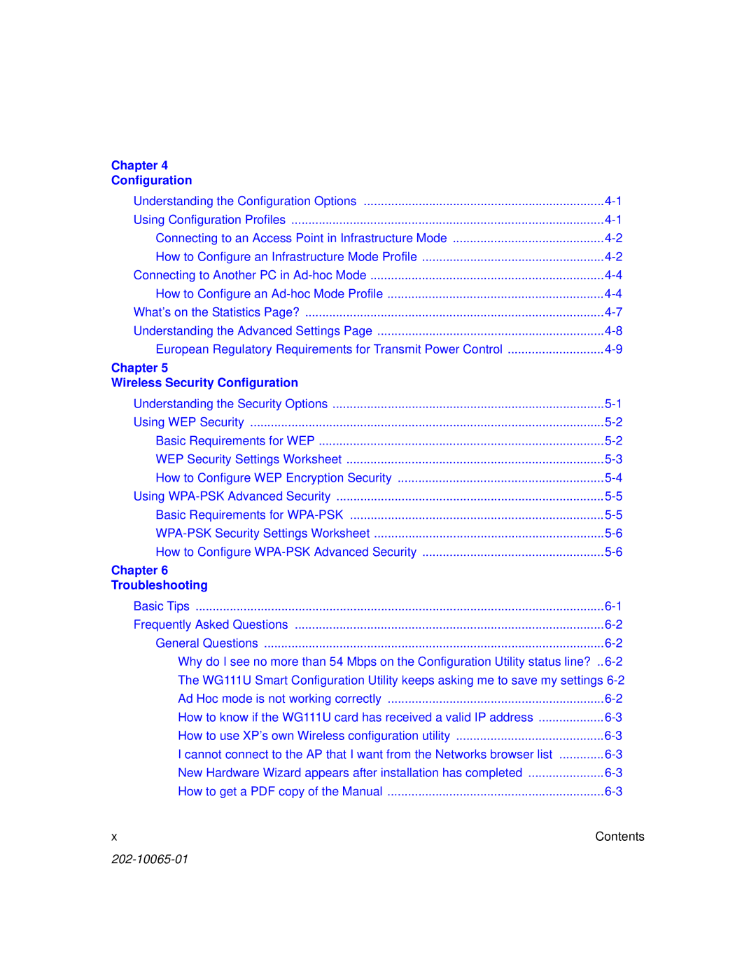 NETGEAR WG111U user manual Chapter Configuration 