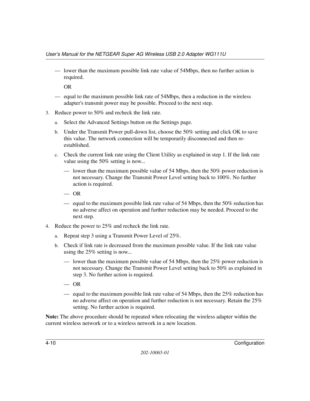 NETGEAR WG111U user manual Configuration 