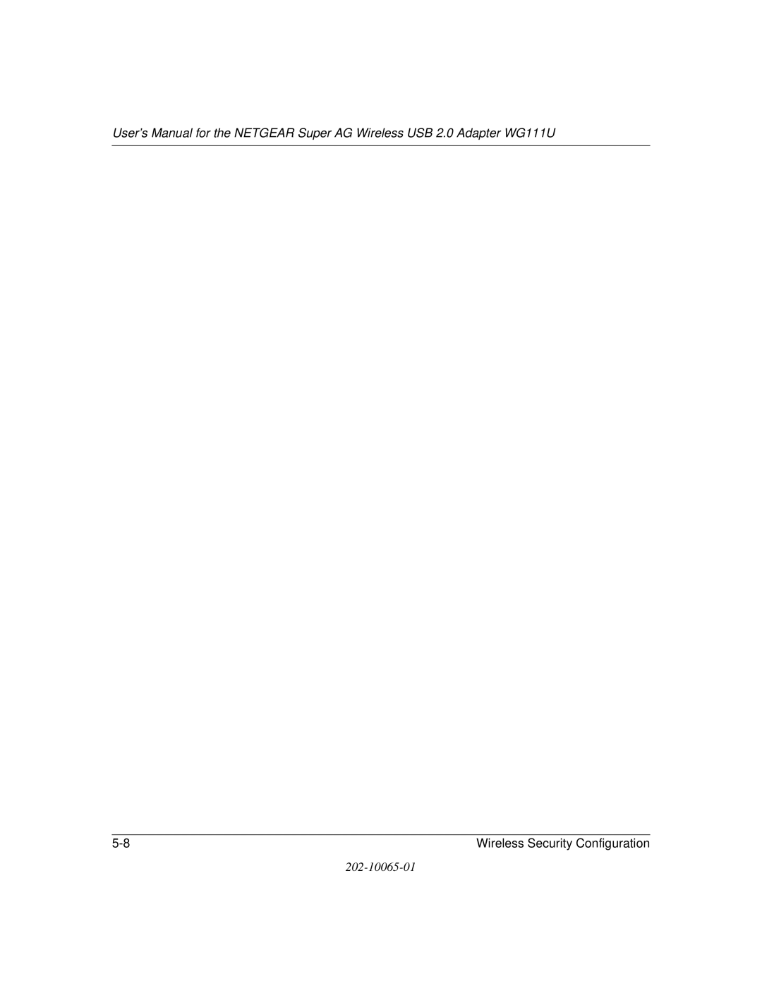 NETGEAR WG111U user manual Wireless Security Configuration 