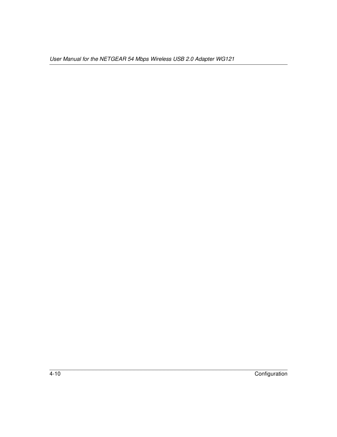 NETGEAR WG121 user manual Configuration 