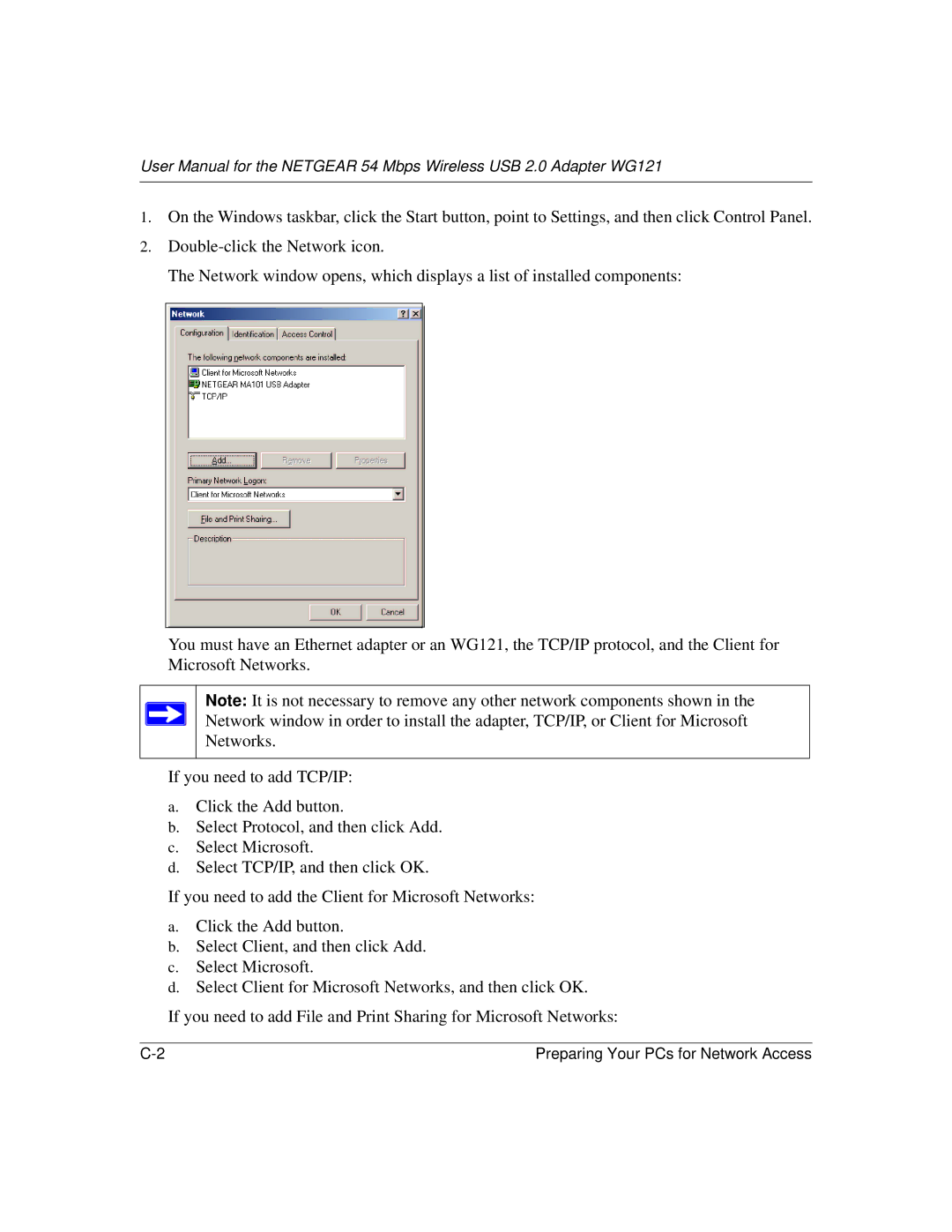 NETGEAR WG121 user manual Preparing Your PCs for Network Access 