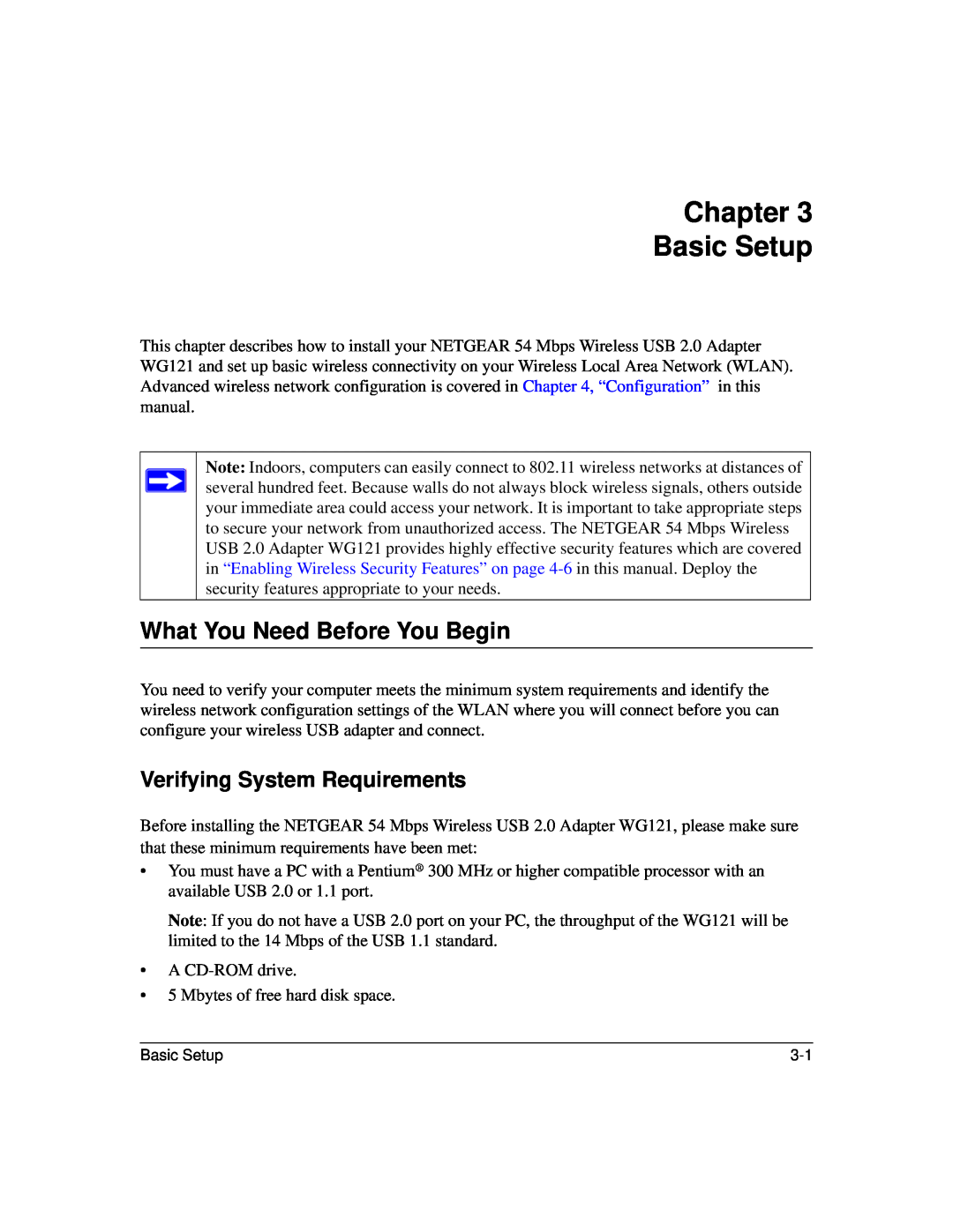 NETGEAR WG121 user manual Chapter Basic Setup, What You Need Before You Begin, Verifying System Requirements 