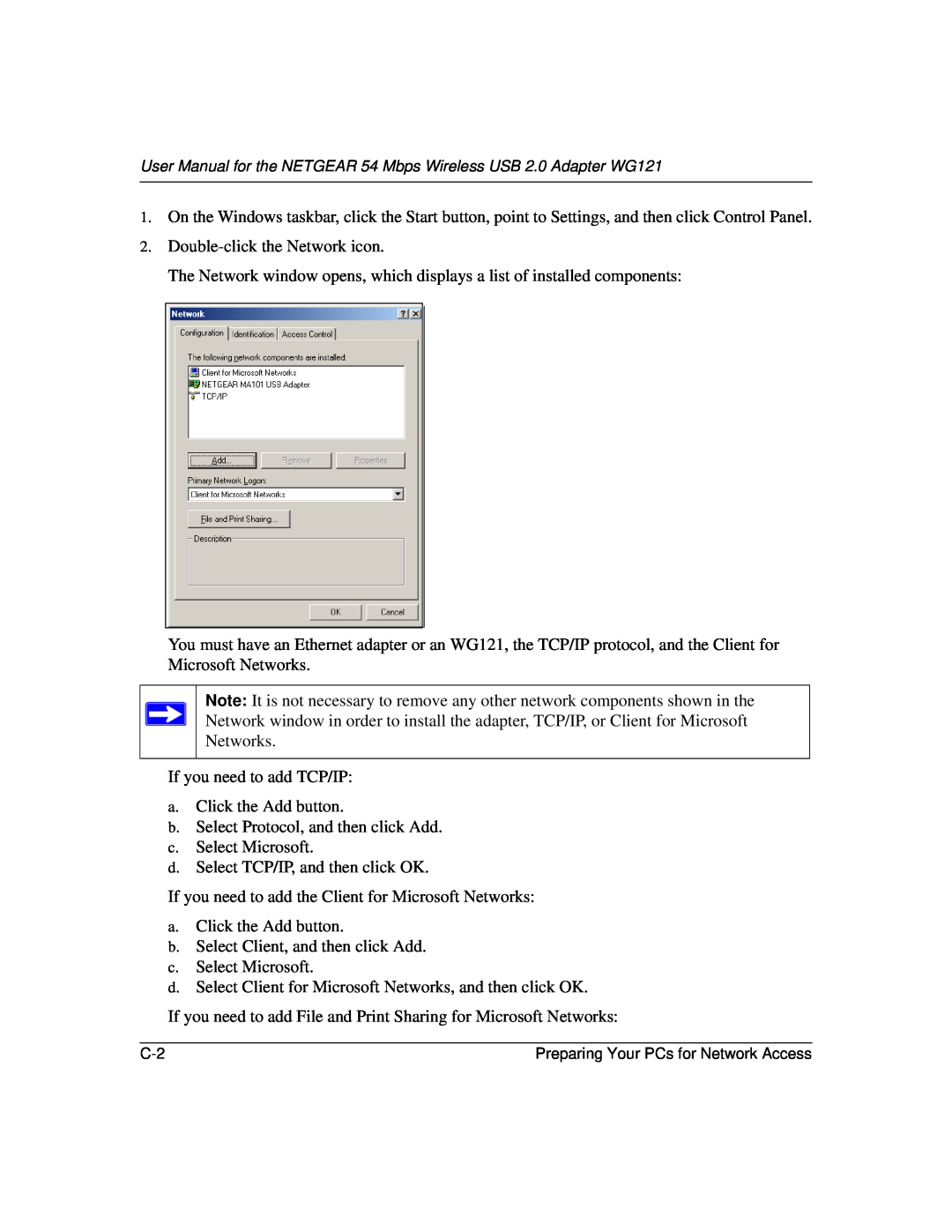 NETGEAR WG121 user manual Double-click the Network icon 