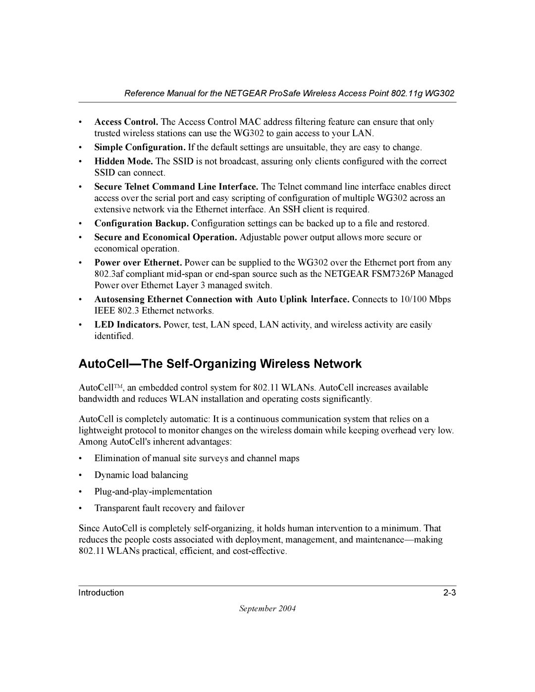 NETGEAR WG302 manual AutoCell-The Self-Organizing Wireless Network 