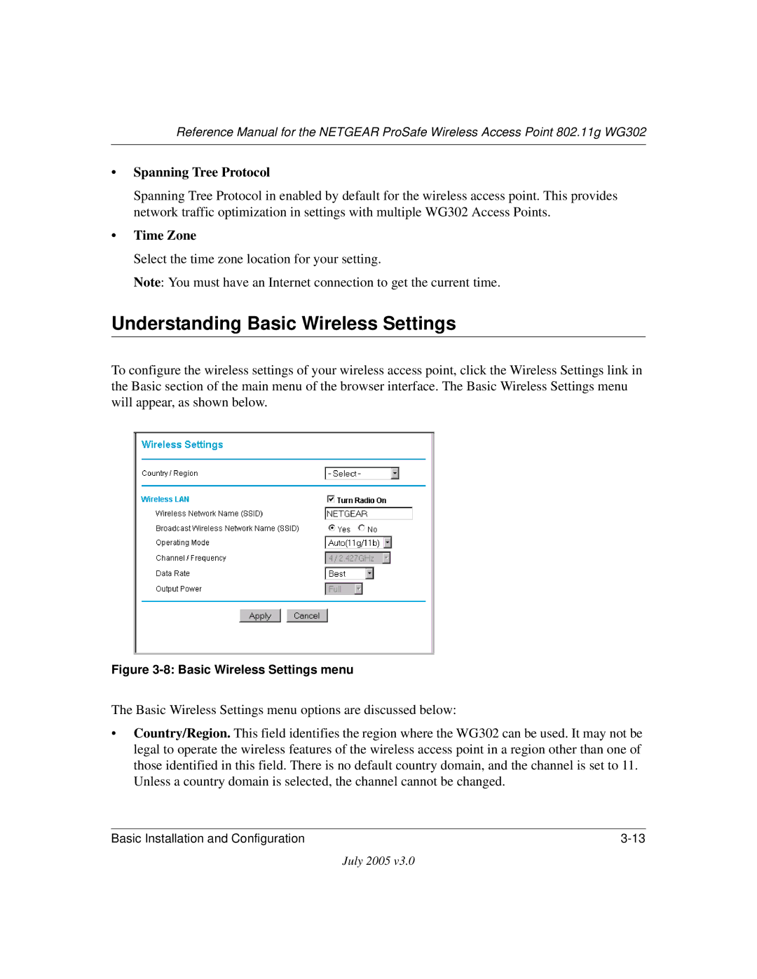 NETGEAR WG302 manual Understanding Basic Wireless Settings, Spanning Tree Protocol 