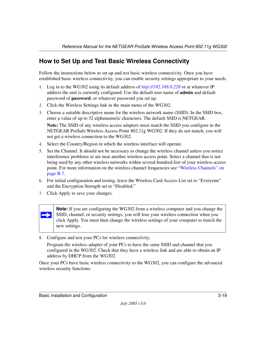 NETGEAR WG302 manual How to Set Up and Test Basic Wireless Connectivity 