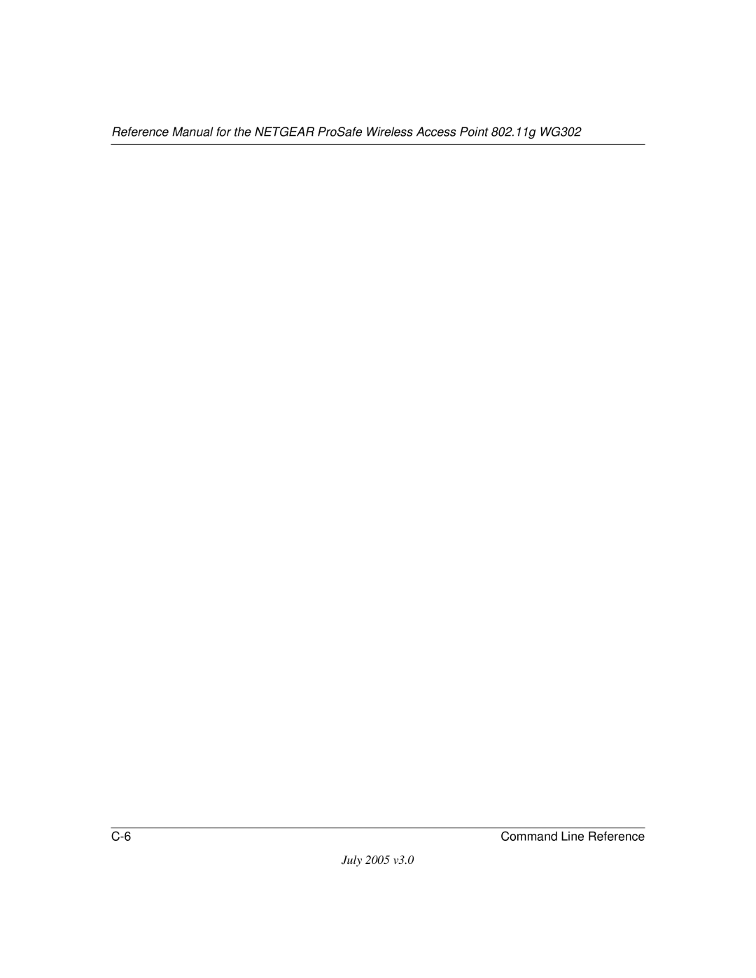 NETGEAR WG302NA manual Command Line Reference 