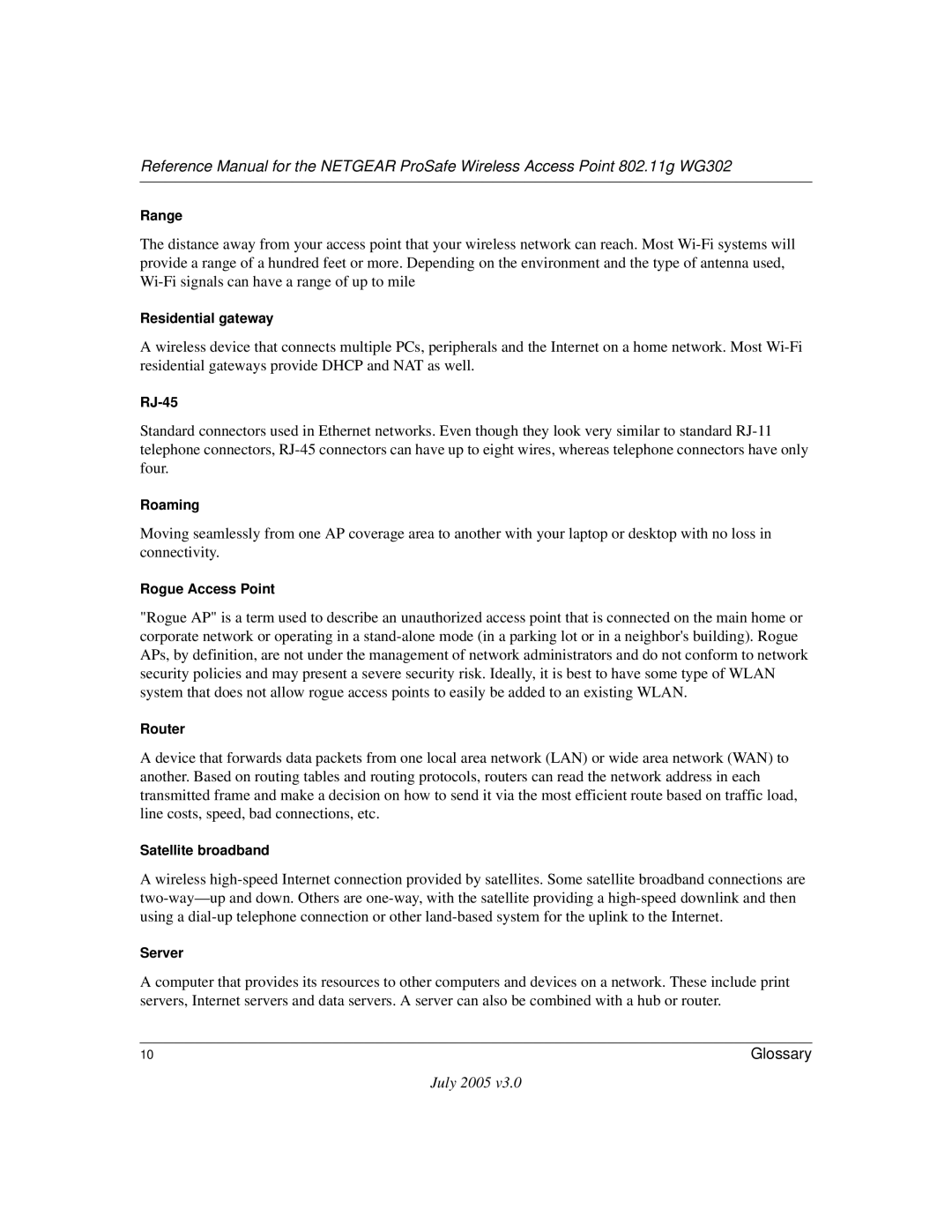 NETGEAR WG302NA manual Range 