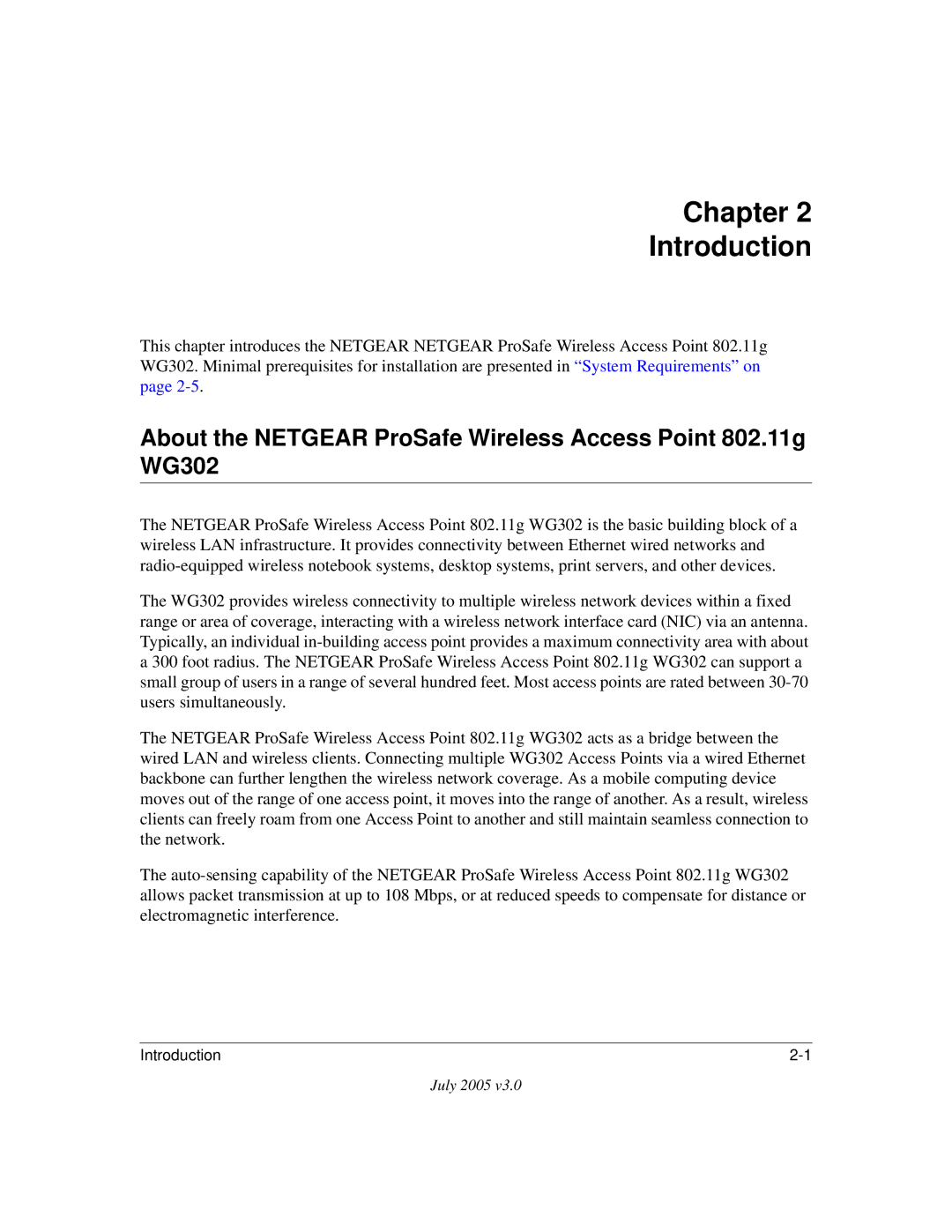 NETGEAR WG302NA manual Chapter Introduction 