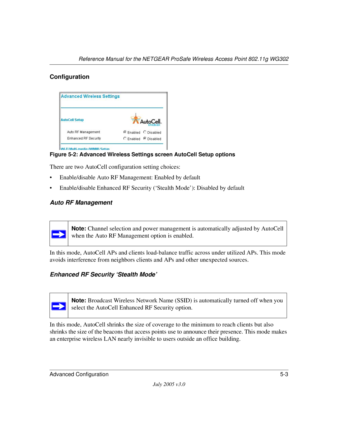 NETGEAR WG302NA manual Auto RF Management 