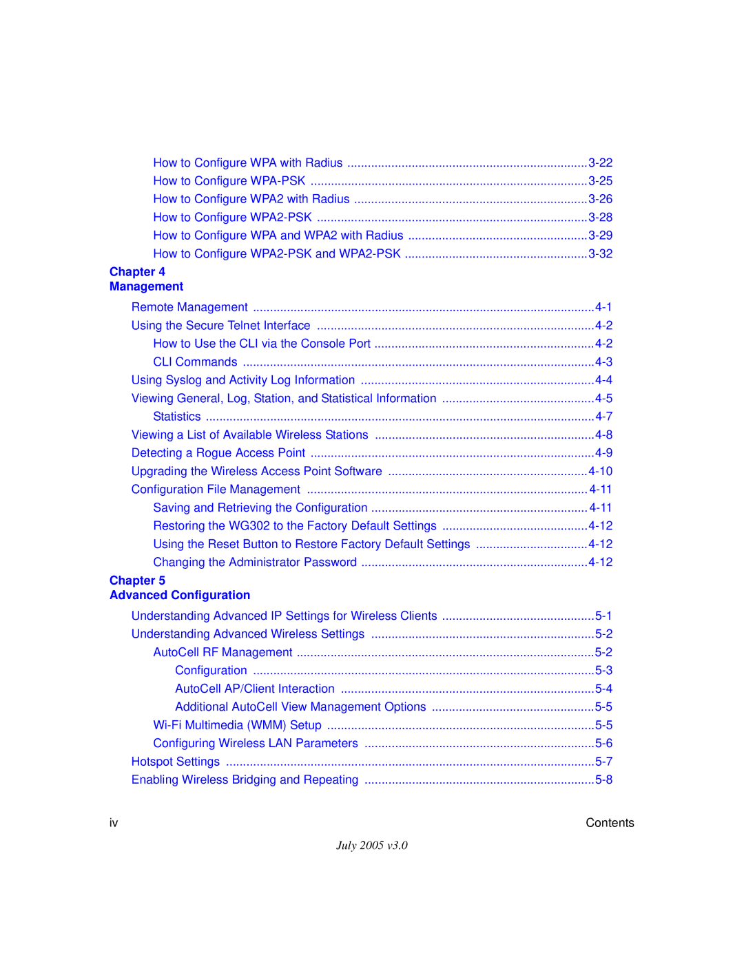 NETGEAR WG302NA manual Chapter Management 