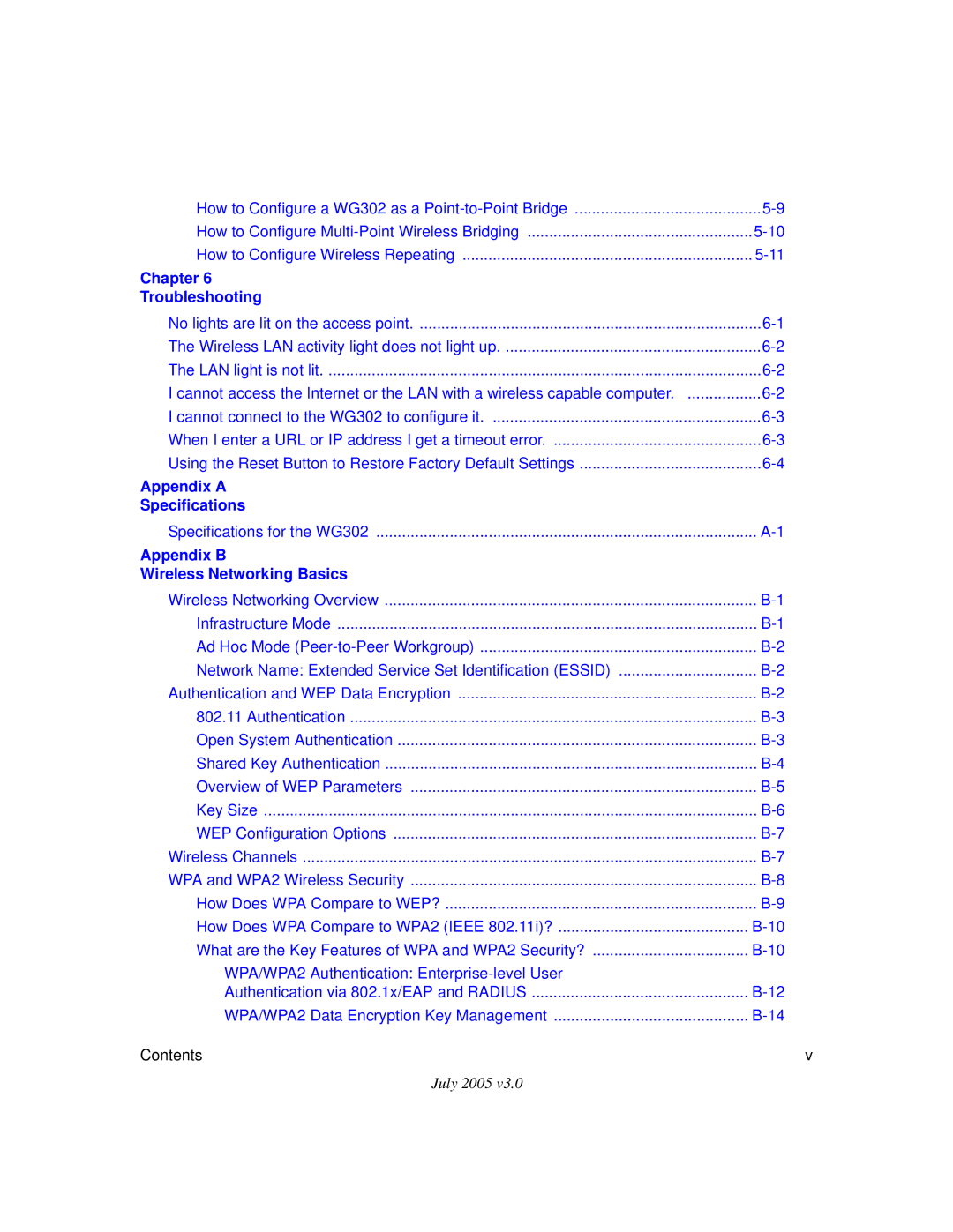 NETGEAR WG302NA manual Appendix a Specifications 