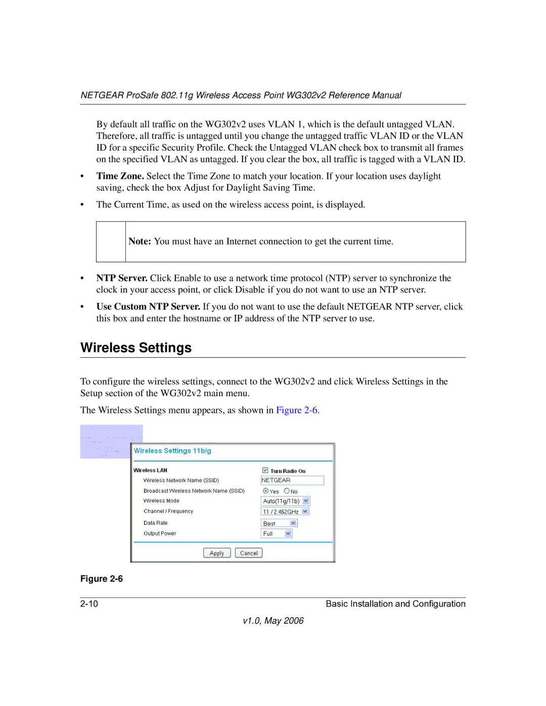 NETGEAR WG302v2 manual Wireless Settings 