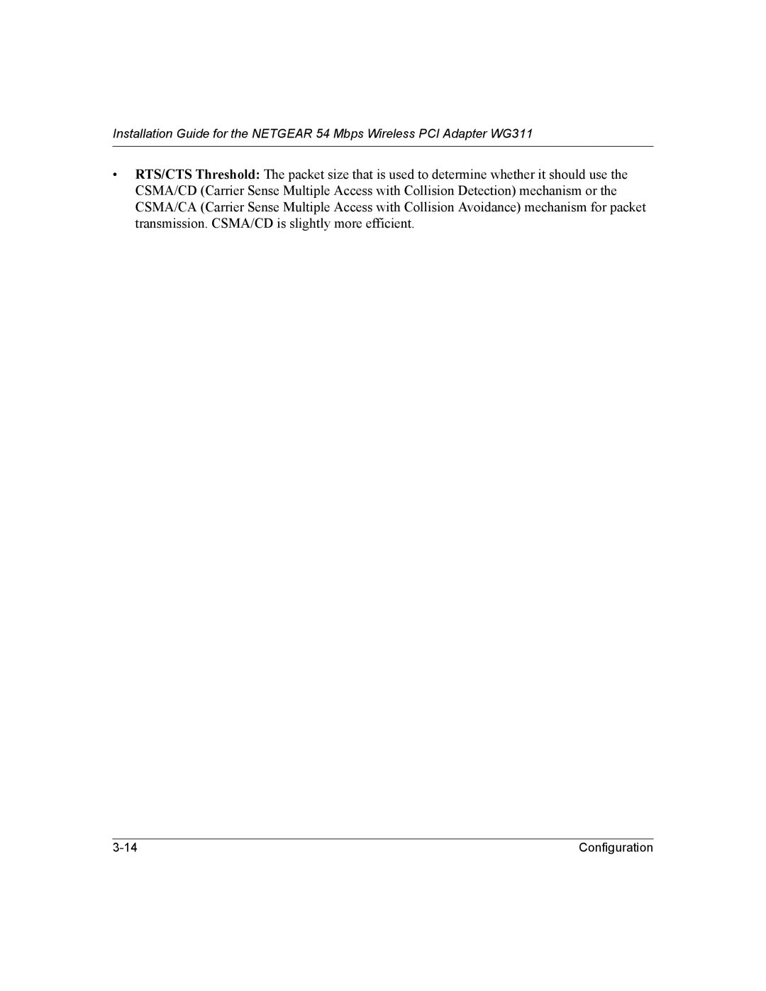 NETGEAR WG311 manual Configuration 