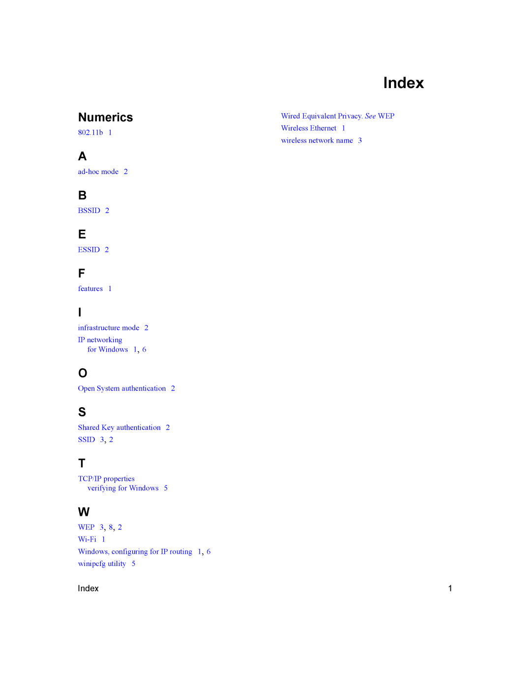 NETGEAR WG311 manual Numerics, Bssid Essid 