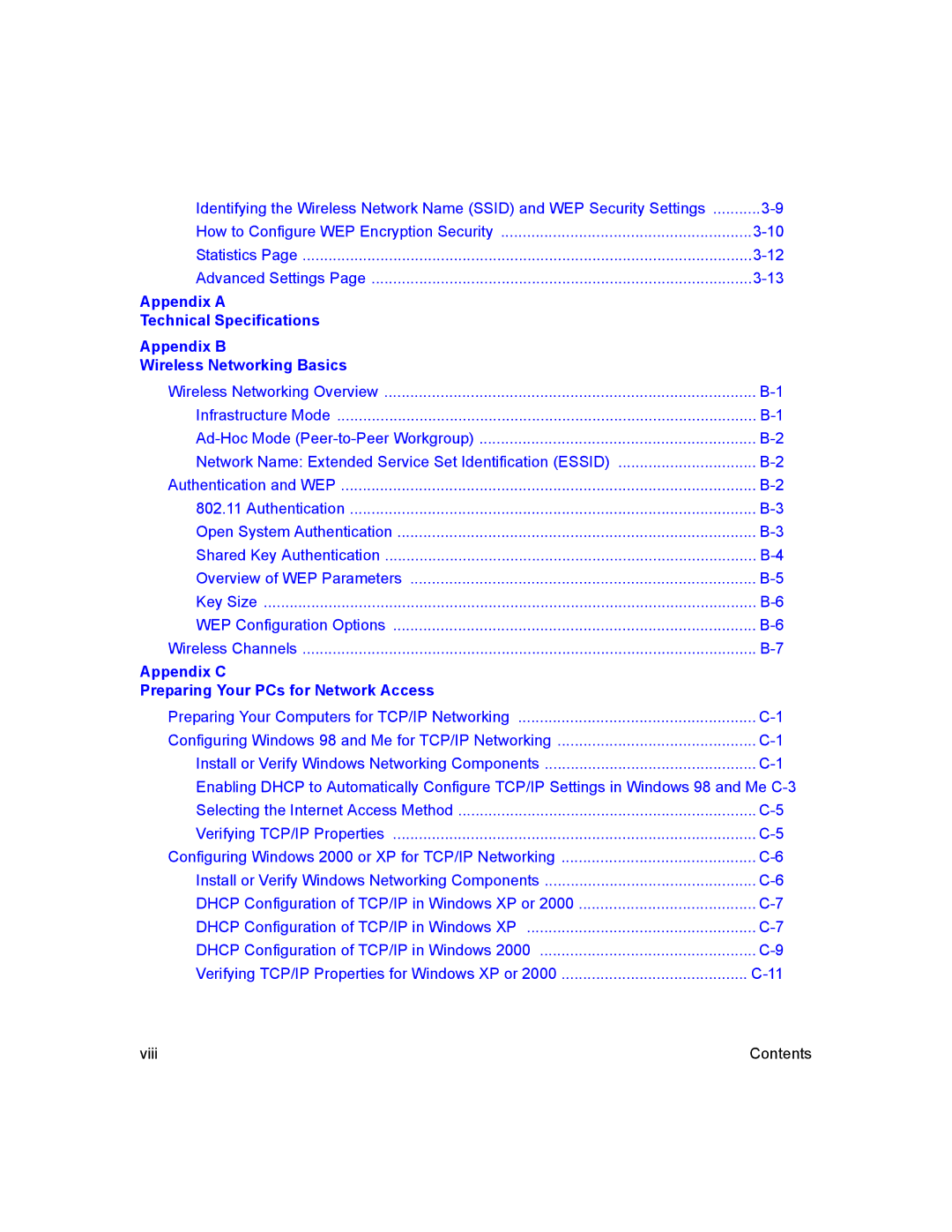 NETGEAR WG311 manual Appendix C Preparing Your PCs for Network Access 