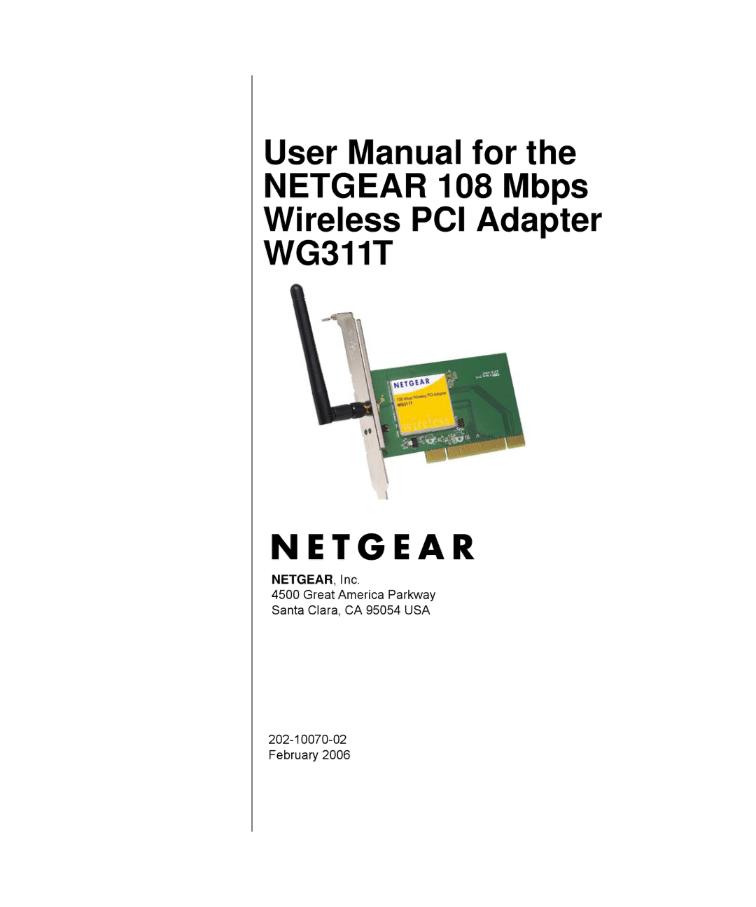 NETGEAR WG311T user manual NETGEAR, Inc 